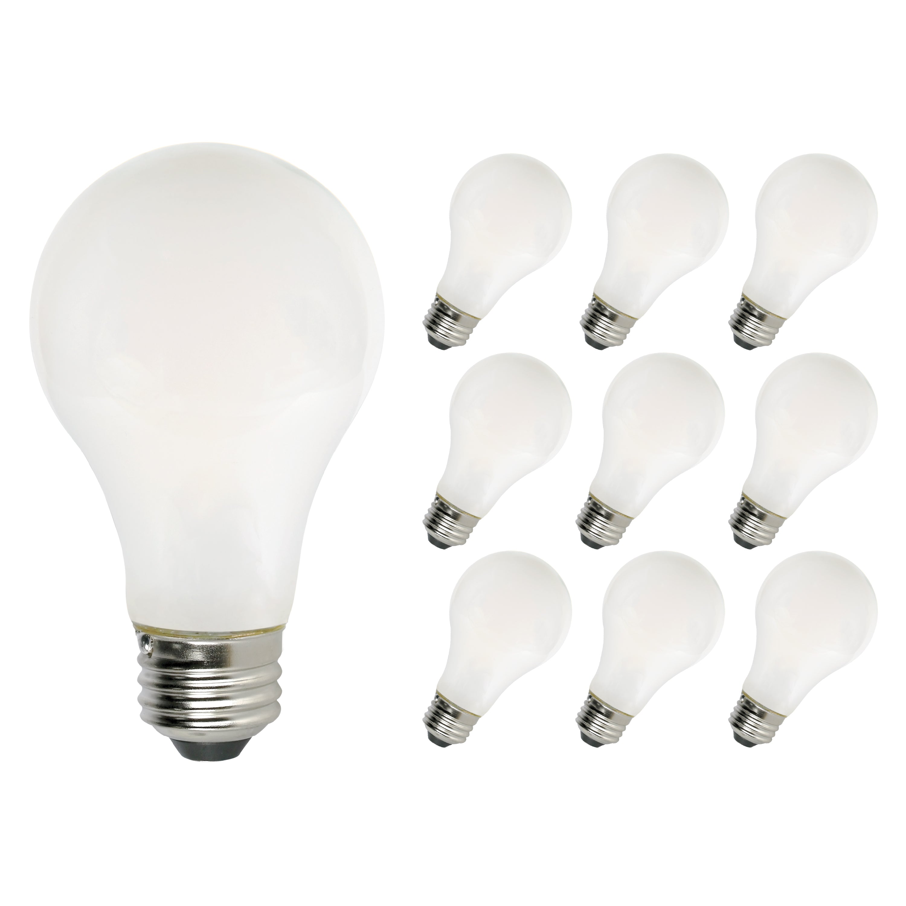 CLEANLIFE® 120VAC A19 White Glass LED Light Bulb 9W (75W Equivalent) Non-Dimmable