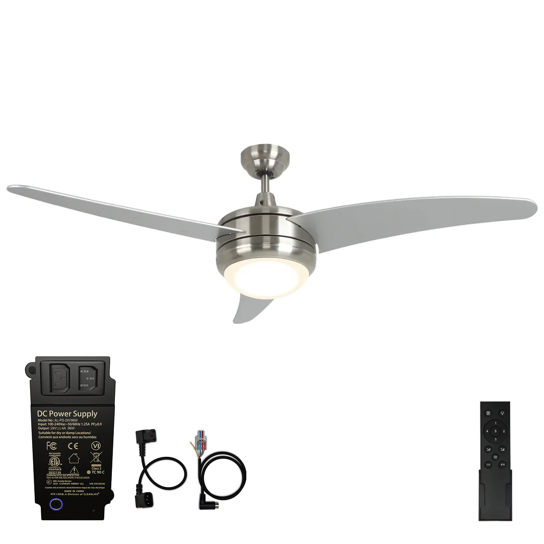 CLEANLIFE® 24V DC Ceiling Fan Upgrade Kit - Brushed Nickel *Free Shipping*