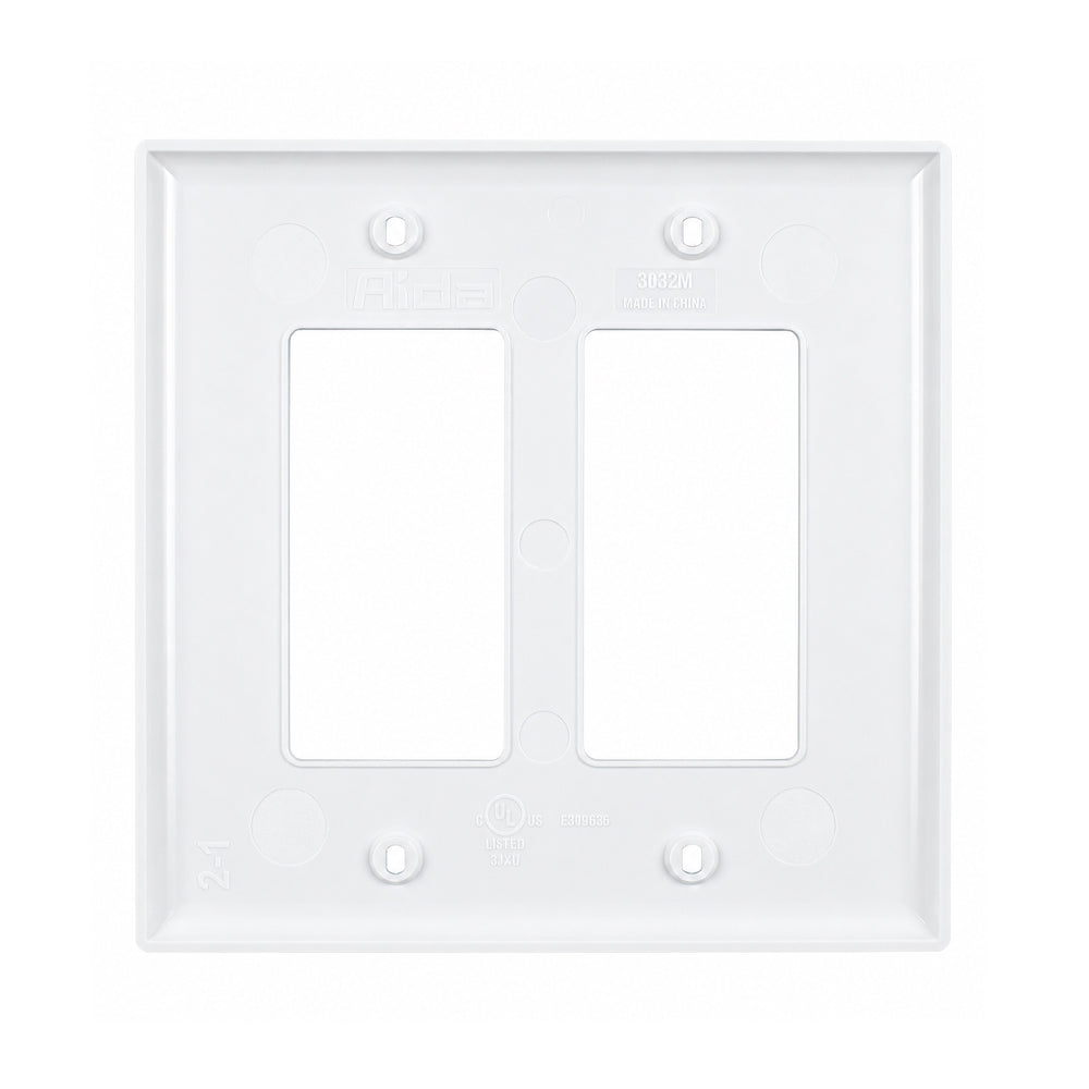 2-Gang Midsize Wall Plate - Glossy White