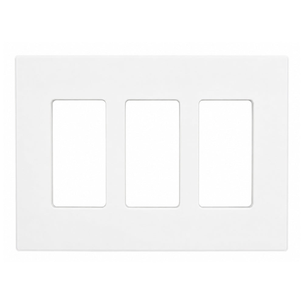 3-Gang Midsize Screwless Wall Plate - Glossy White