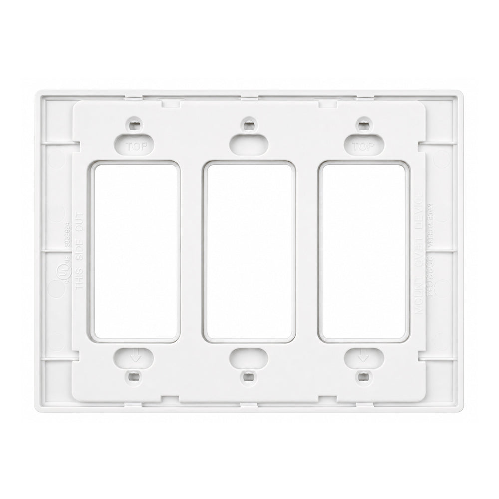 3-Gang Midsize Screwless Wall Plate - Glossy White