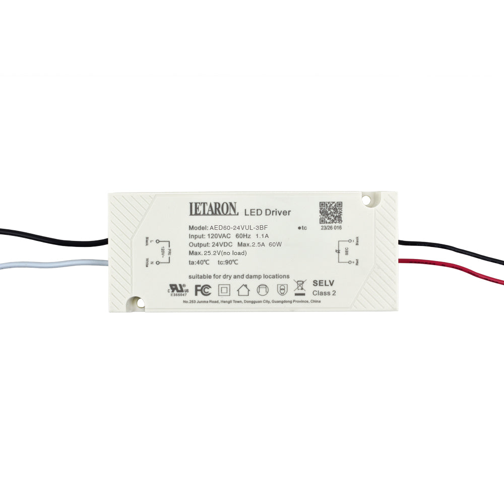 LETARON® AED60-24VUL LED Driver 24VDC 60W – CLEANLIFE