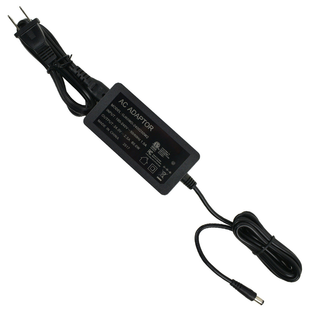 CLEANLIFE® 60W 24VDC LED Driver with DC Connector and AC Plug