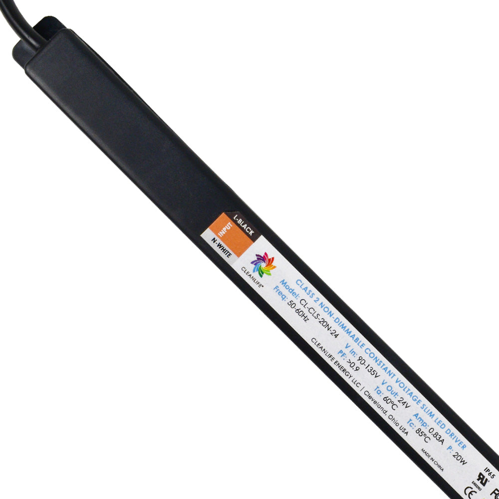 CLEANLIFE® CL-CLS-20N-24 Slim LED Driver Non-Dimmable 24V 20W IP65