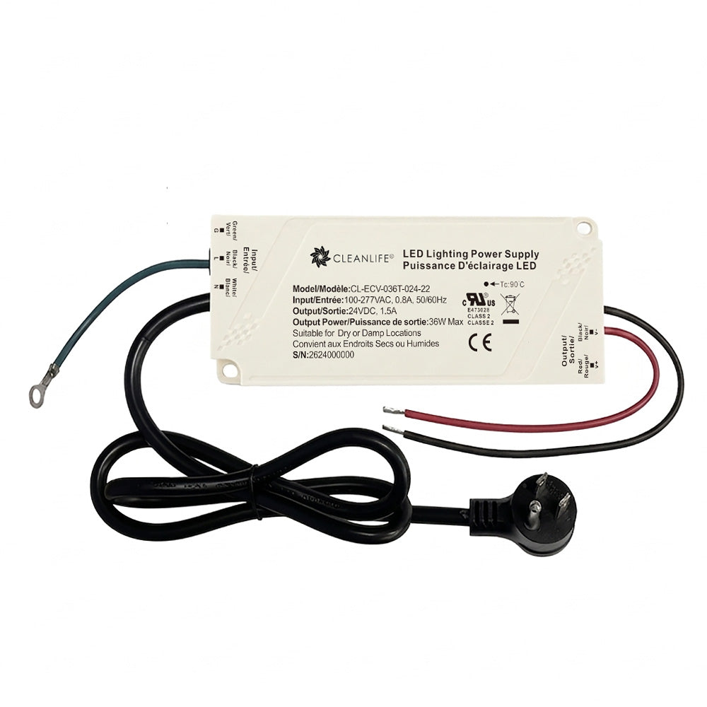 CLEANLIFE® CL-ECV-036 Backlit Mirror LED Driver with Defogger Output (24V DC)