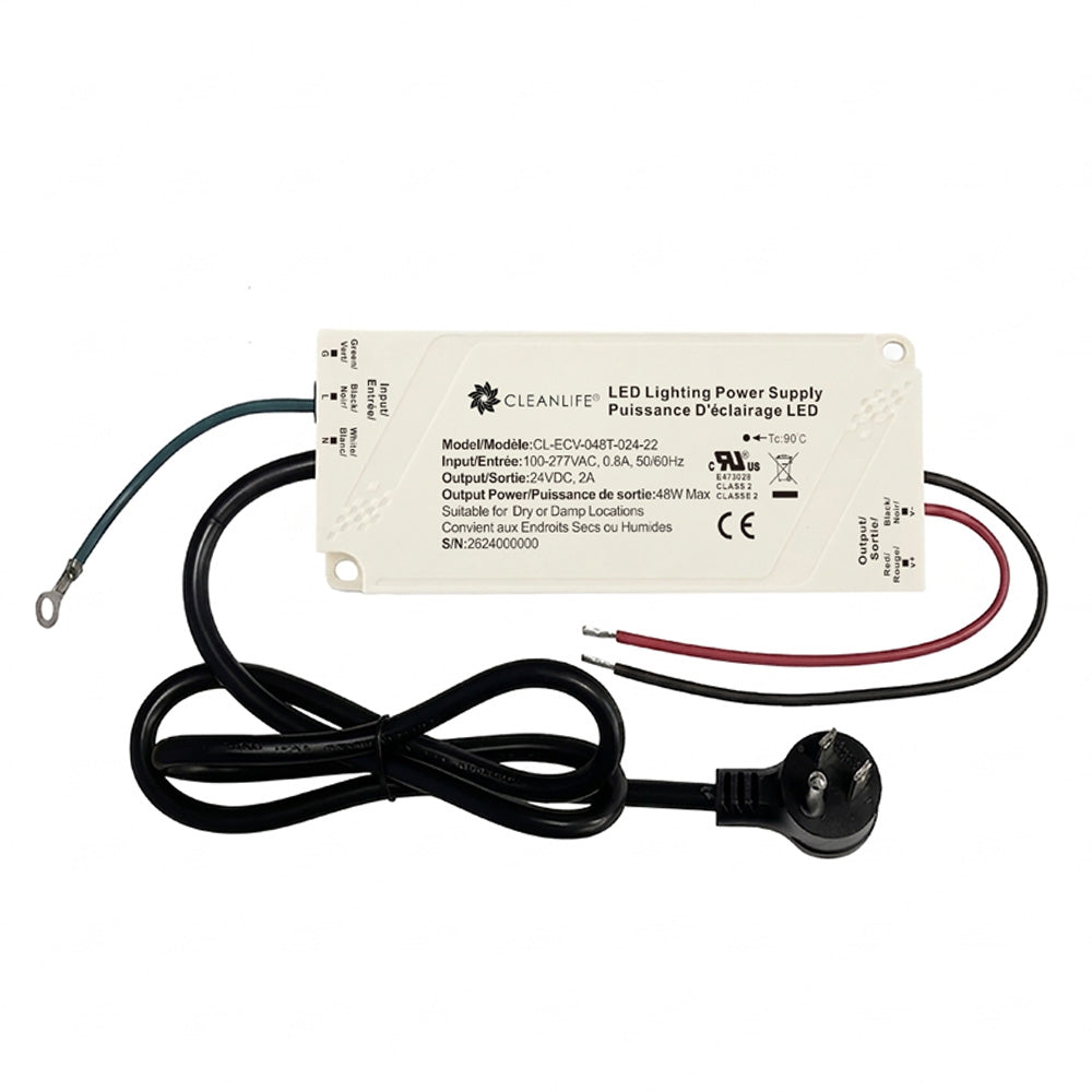 CLEANLIFE® CL-ECV-048 Backlit Mirror LED Driver with Defogger Output (24V DC)