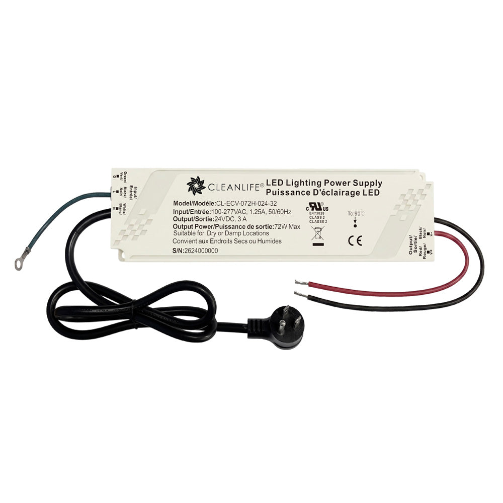CLEANLIFE® CL-ECV-072 Backlit Mirror LED Driver with Defogger Output (24V DC)