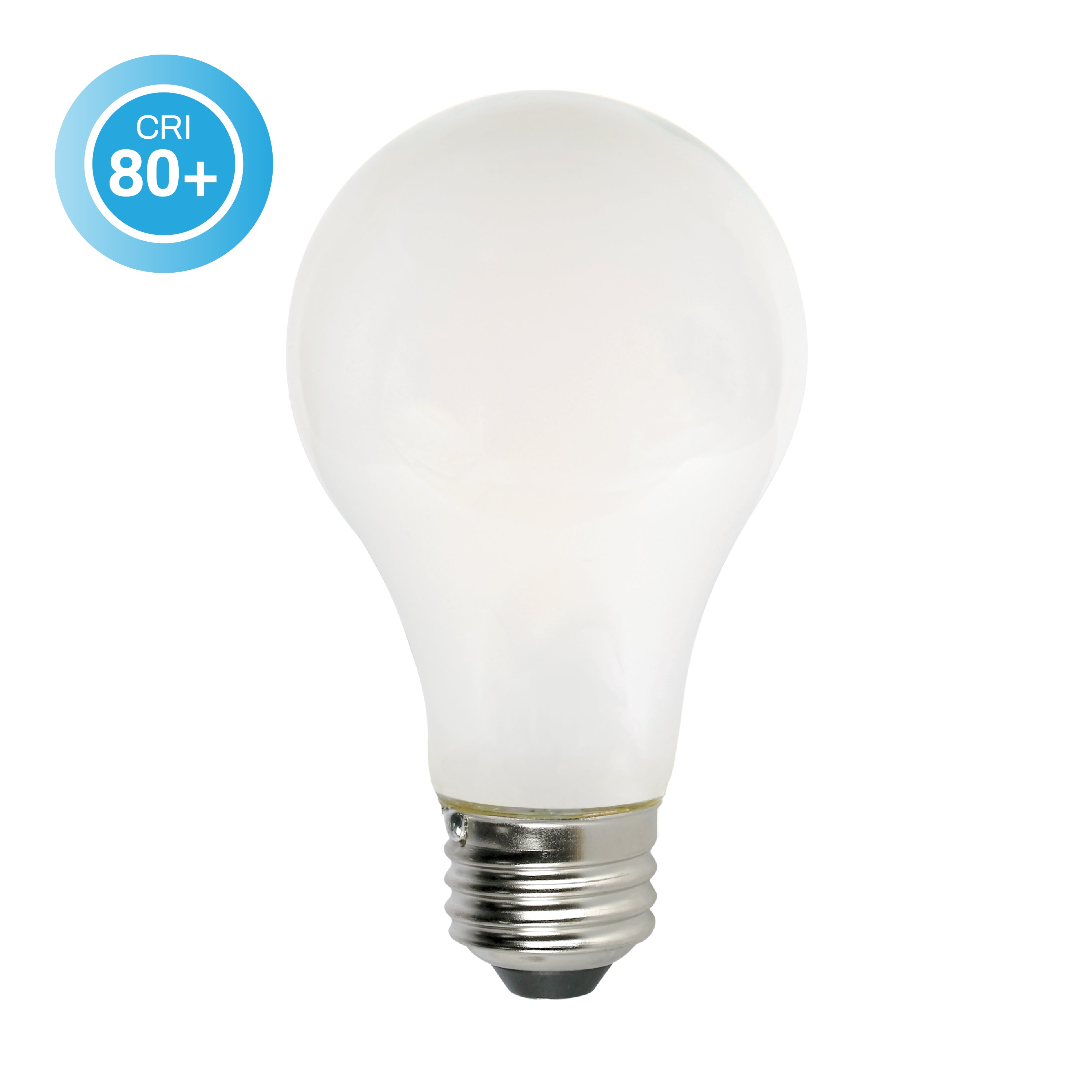 CLEANLIFE® 120VAC A19 White Glass LED Light Bulb 8W (60W Equivalent) D