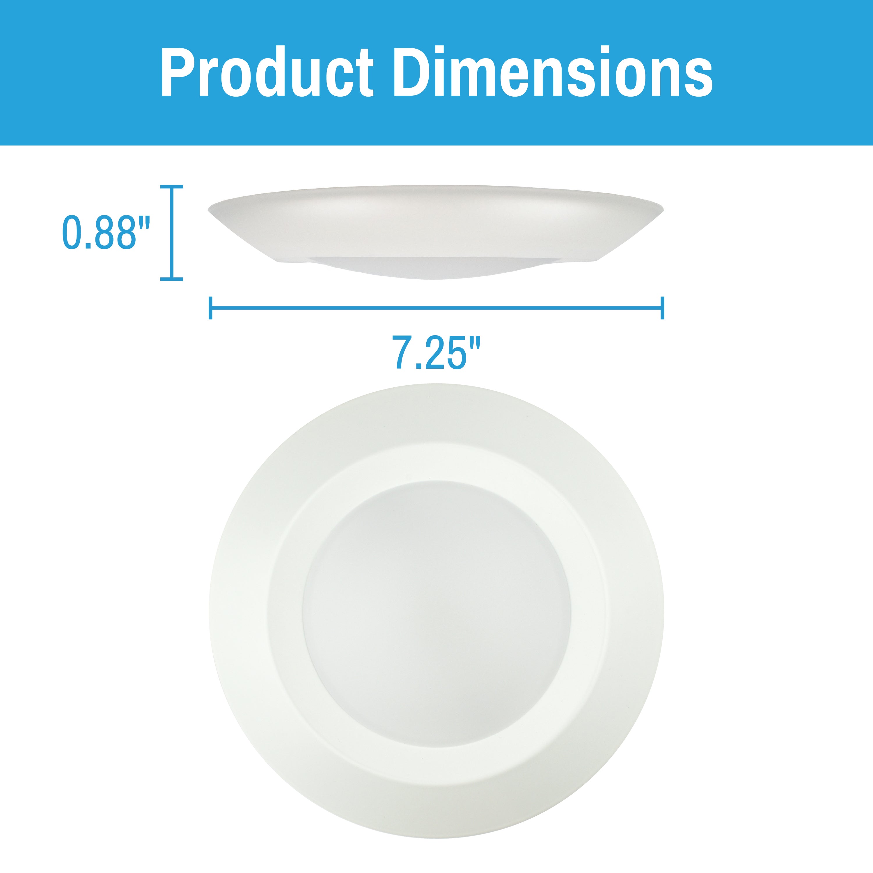 CLEANLIFE® 120VAC 7" LED Flush Mount Disc Light (2-Pack)