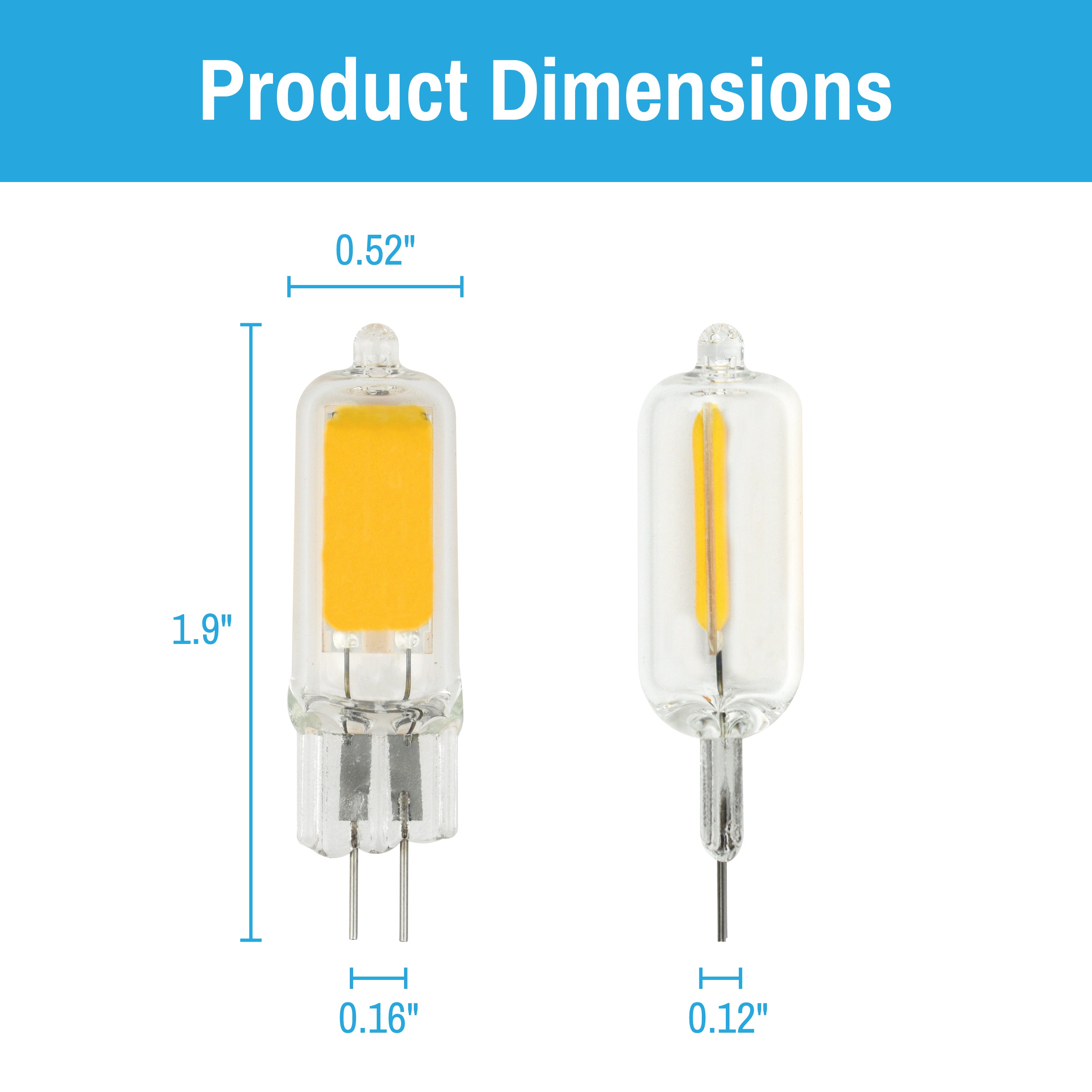 CLEANLIFE® 12VDC G4 Glass LED Light Bulb 2W (20W Equivalent) Non-Dimmable