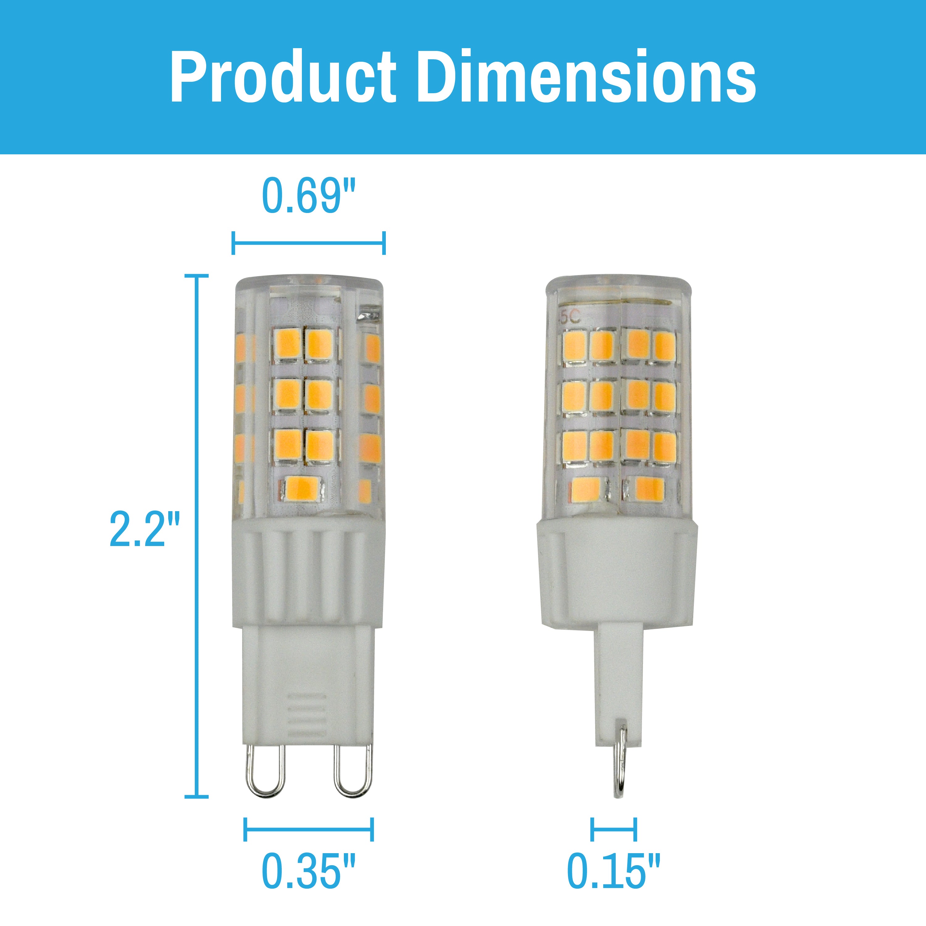 CLEANLIFE® 120VAC G9 LED Light Bulb 3W (25W Equivalent) Dimmable