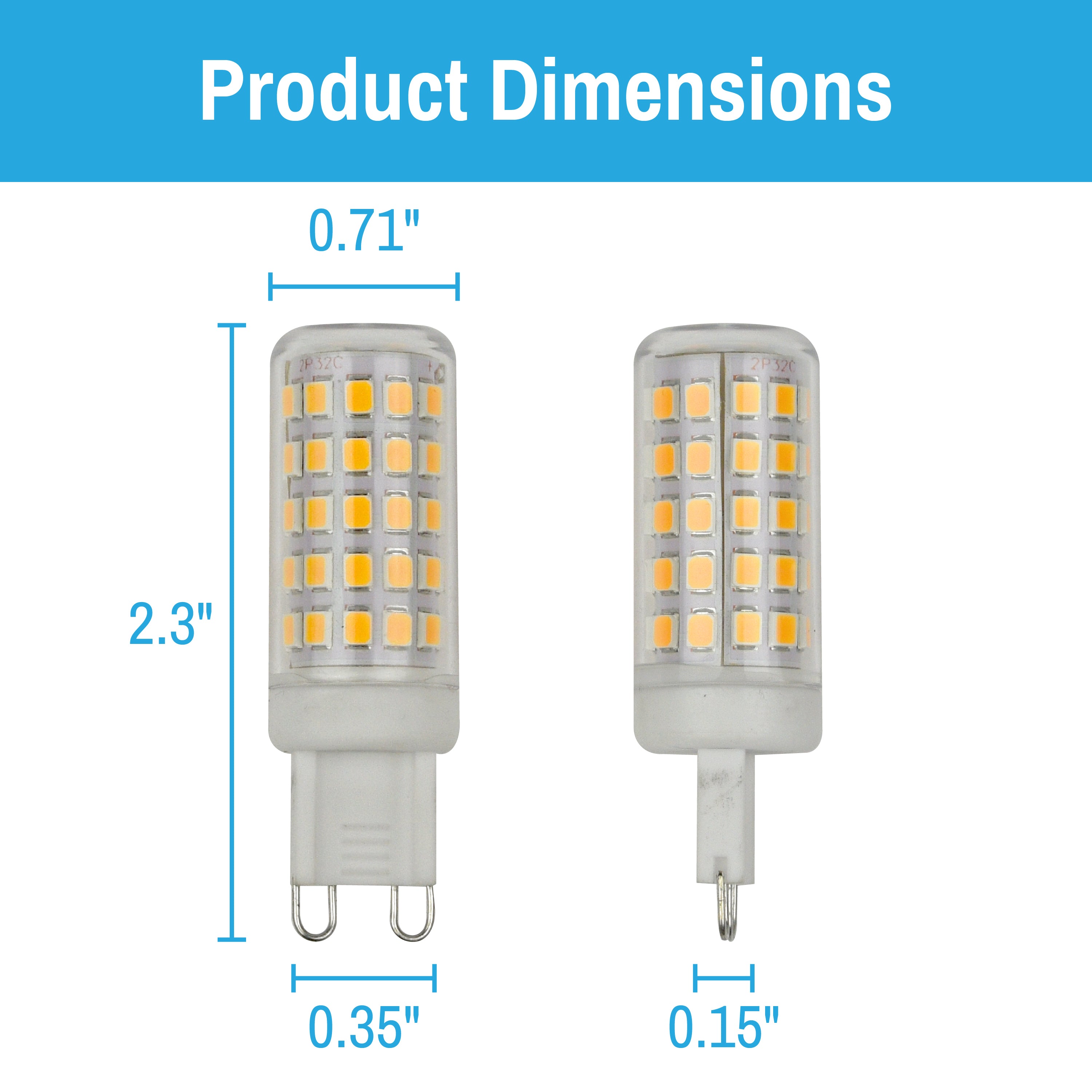 CLEANLIFE® 120VAC G9 LED Light Bulb 4W (35W Equivalent) Dimmable