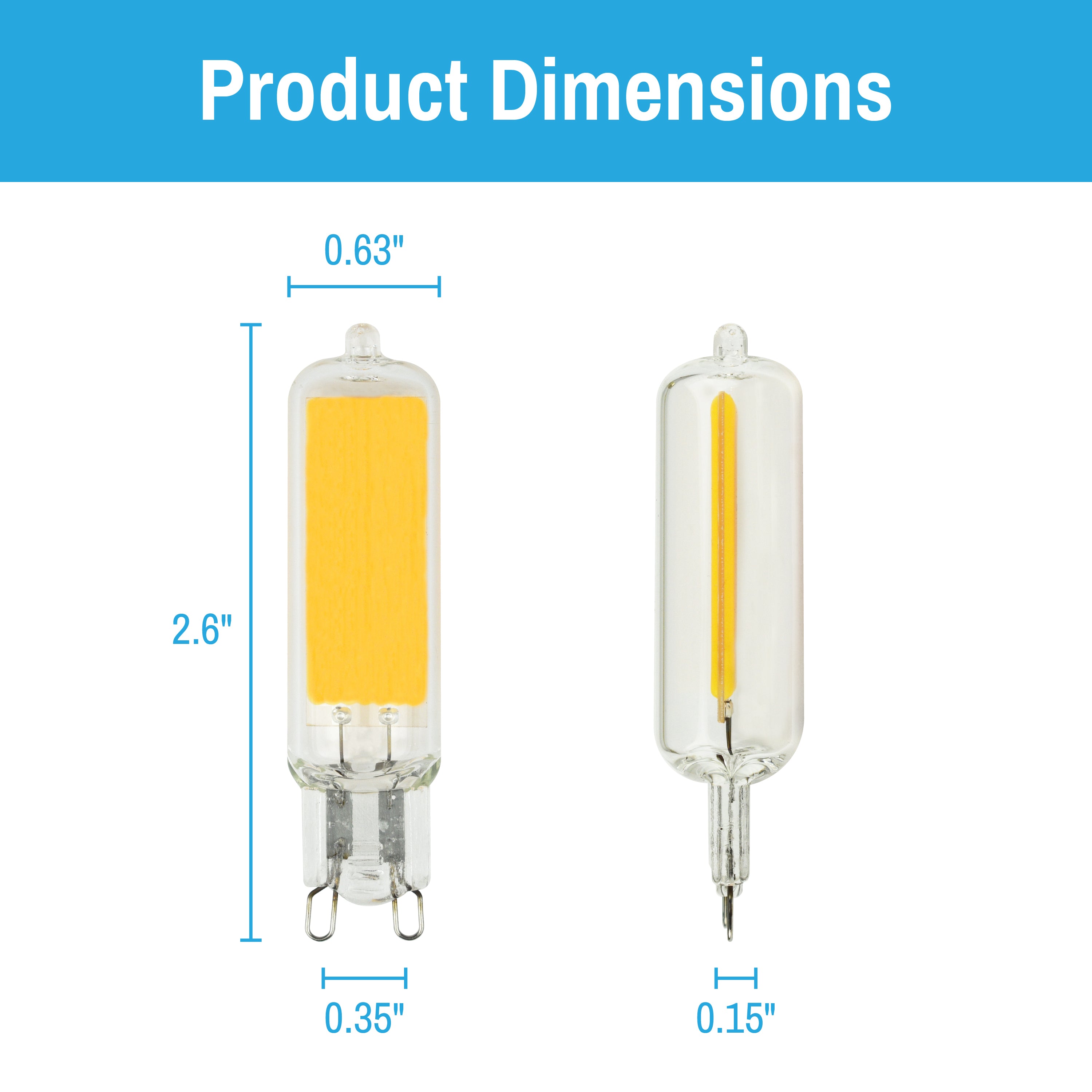 CLEANLIFE® 120VAC G9 Glass LED Light Bulb 4.5W (40W Equivalent) Dimmable