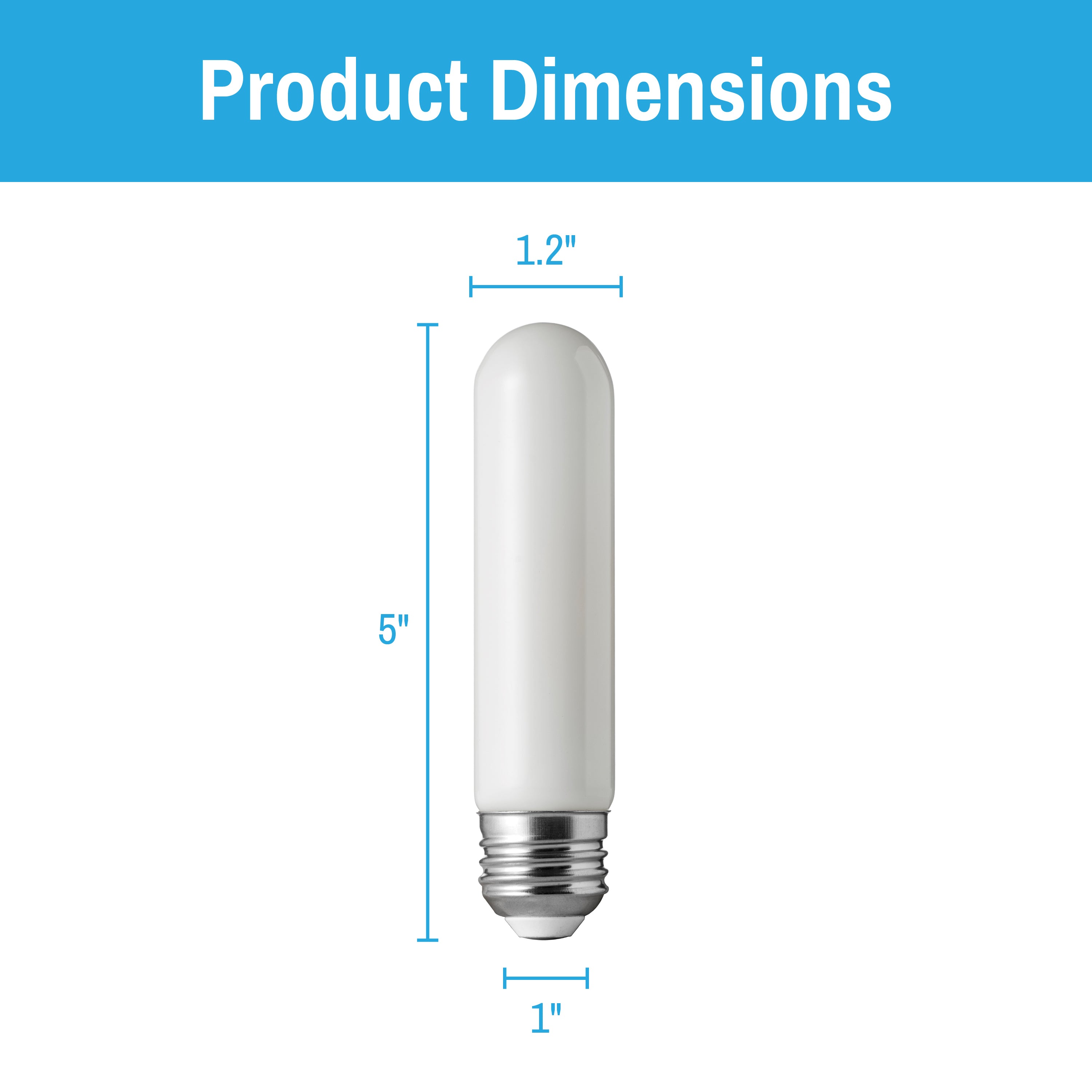 CLEANLIFE® 120VAC T10 White Glass LED Light Bulb 5.5W (40W Equivalent) Dimmable