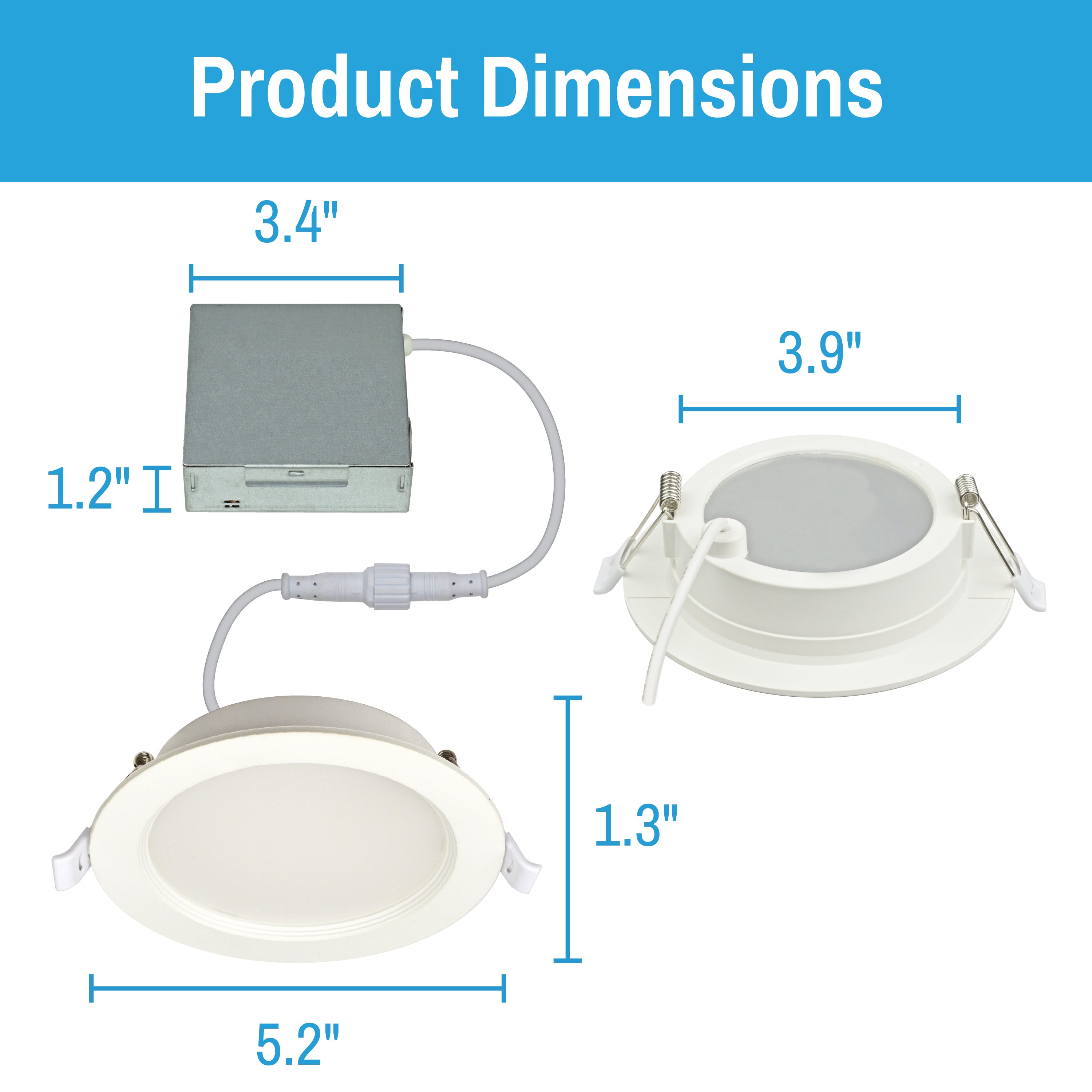 CLEANLIFE® 120VAC 4" Recessed LED Canless Downlight