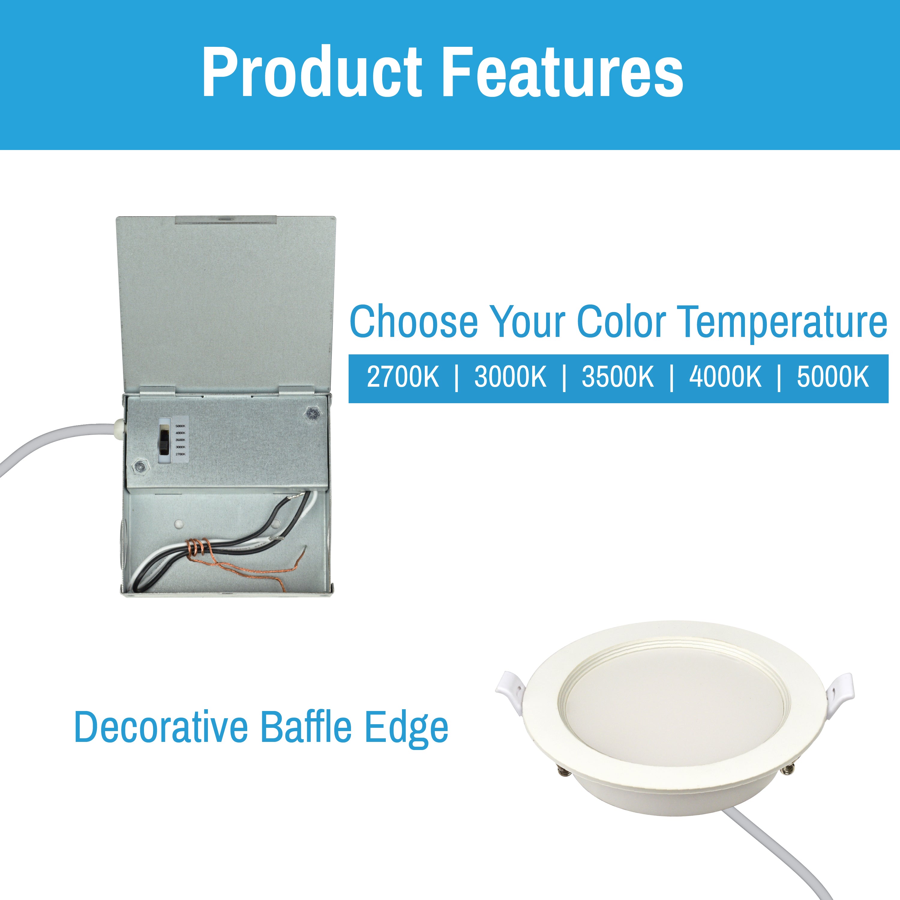 CLEANLIFE® 120VAC 4" Recessed LED Canless Downlight