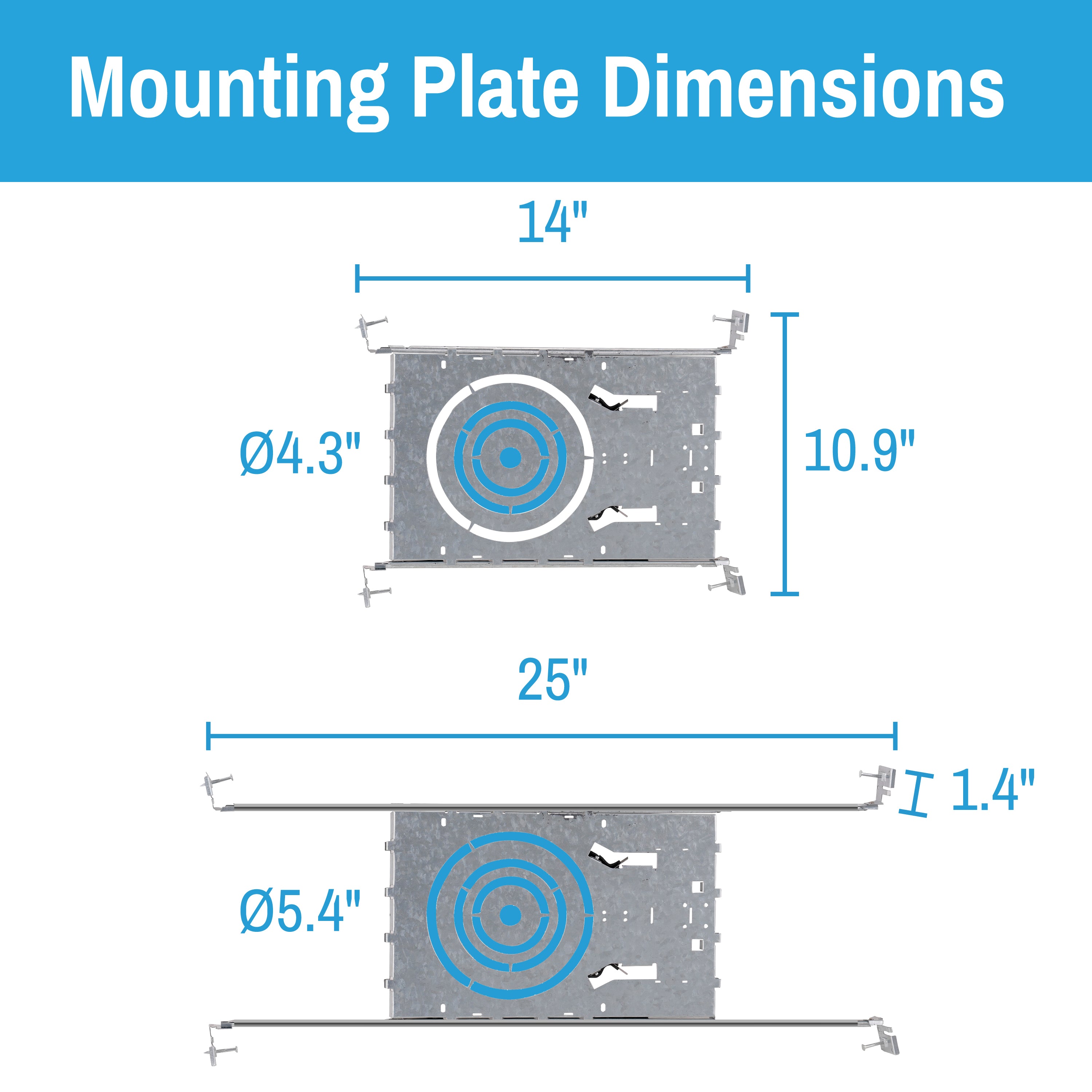 CLEANLIFE® 120VAC 6" Recessed LED Canless Downlight
