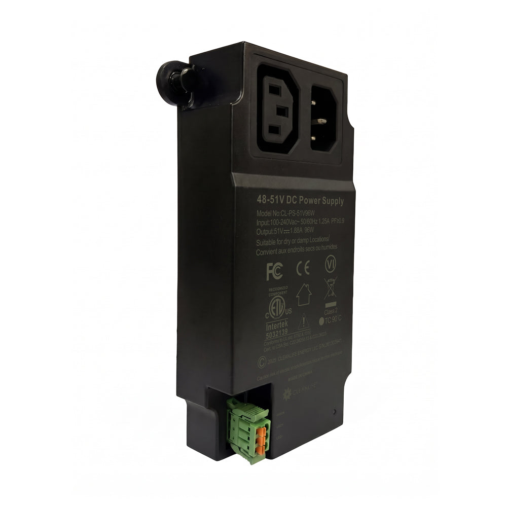 CLEANLIFE® 51V DC 96W Power Supply for 48-51V DC Lighting - Direct Wire with Connector