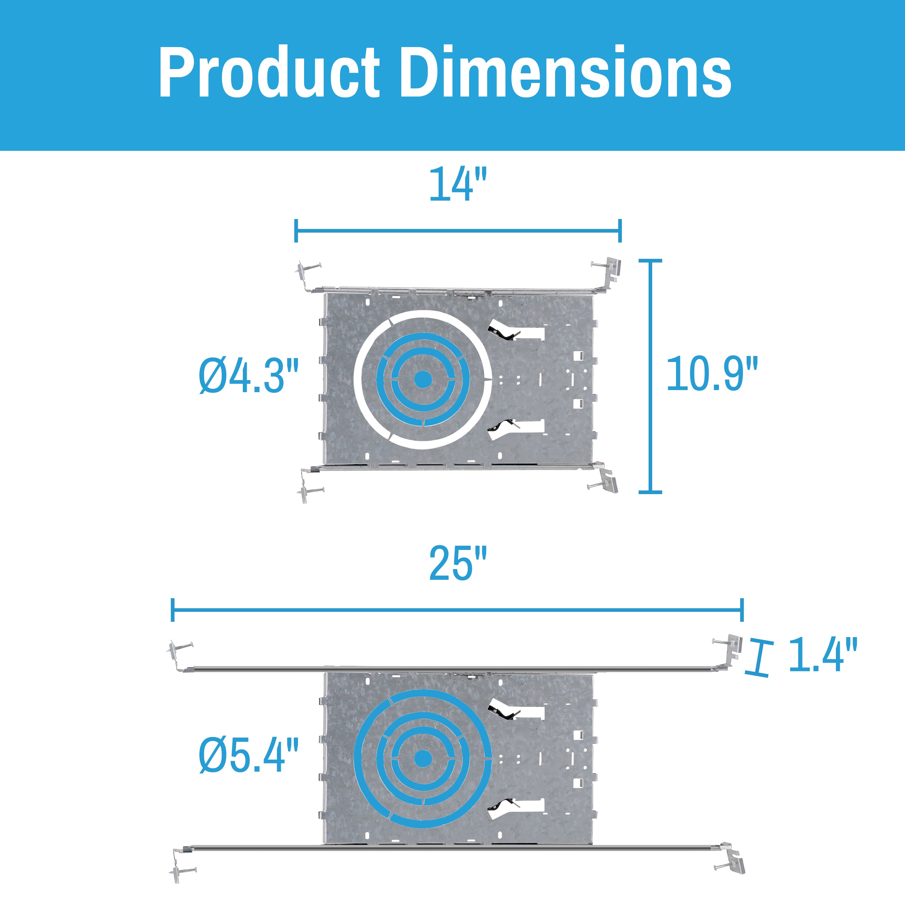 CLEANLIFE® Universal Mounting Plate Recessed Downlights