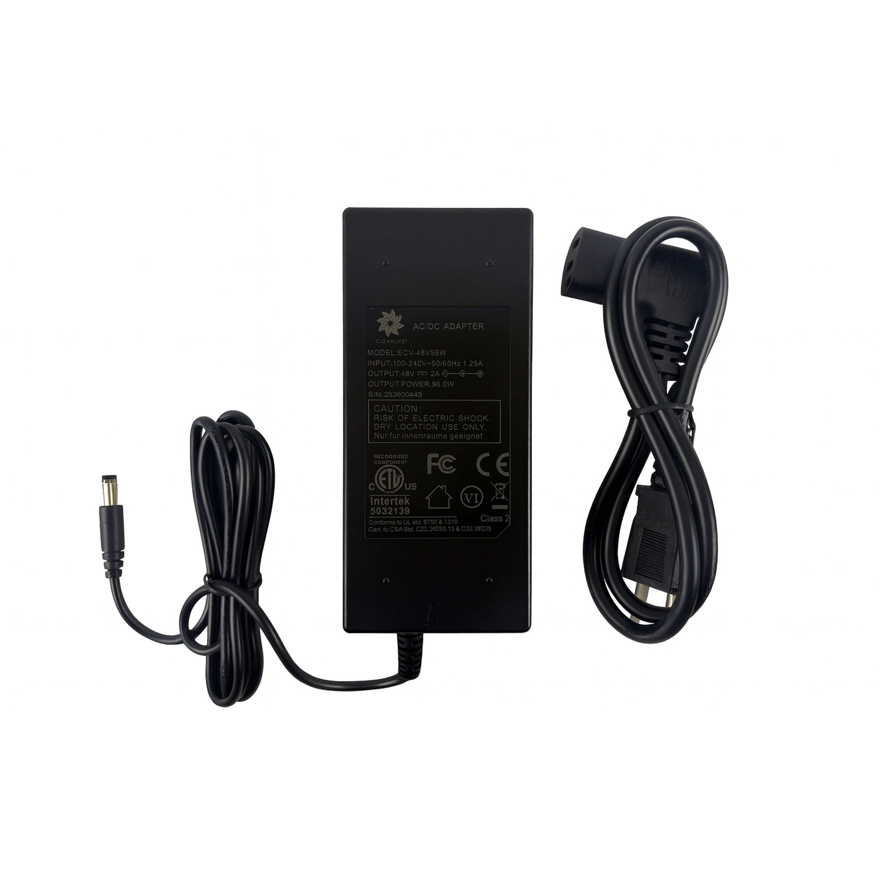 CLEANLIFE® 96W 48V Power Supply with DC Connector