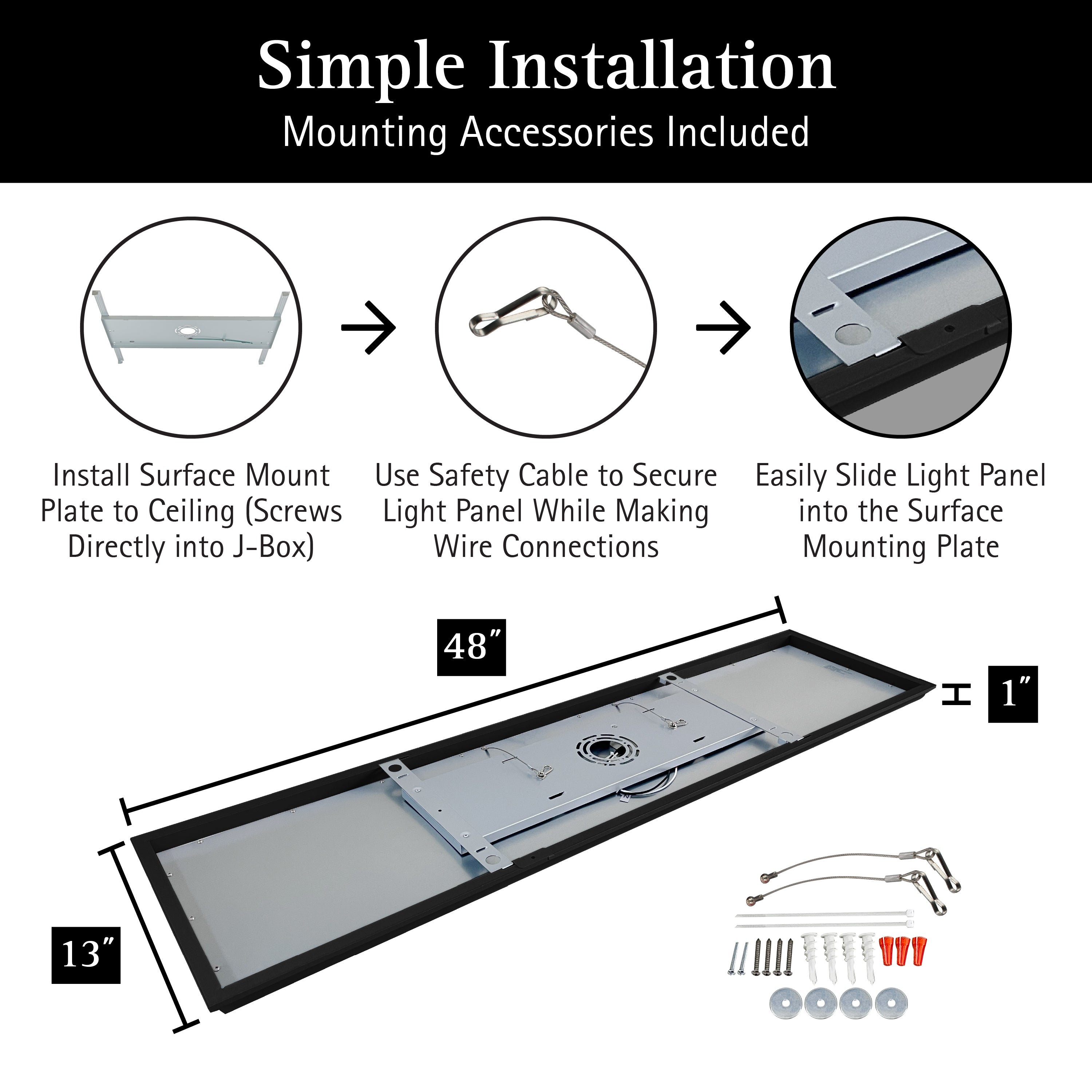 ULTRALUX® LED 1x4 Surface Mount Panel with Decorative Frame