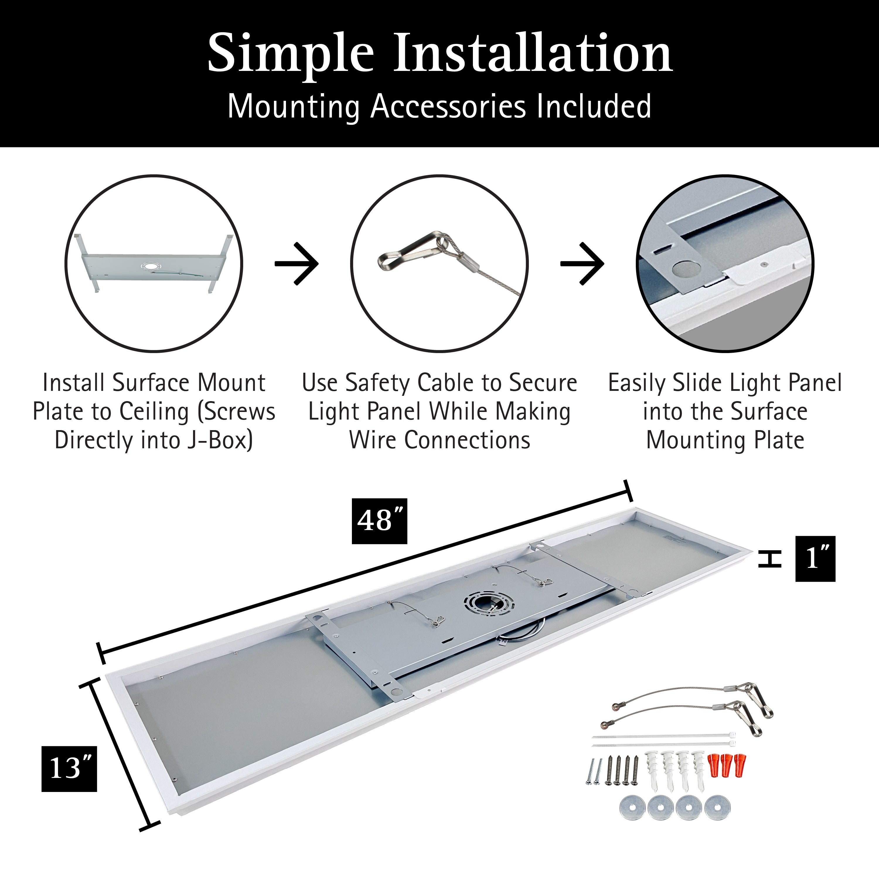 ULTRALUX® LED 1x4 Surface Mount Panel with Decorative Frame