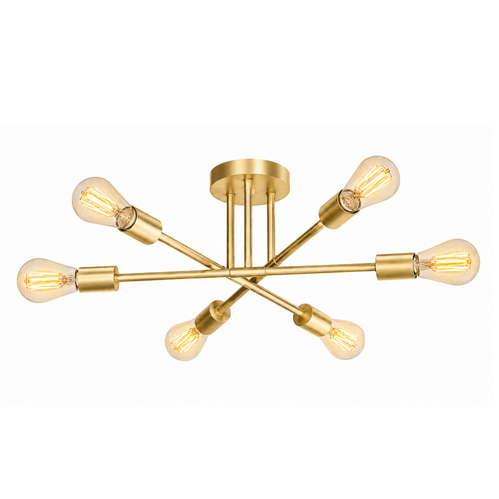 UltraLux® 48-51V DC 6-Light Mid-Century Semi-Flush Mount