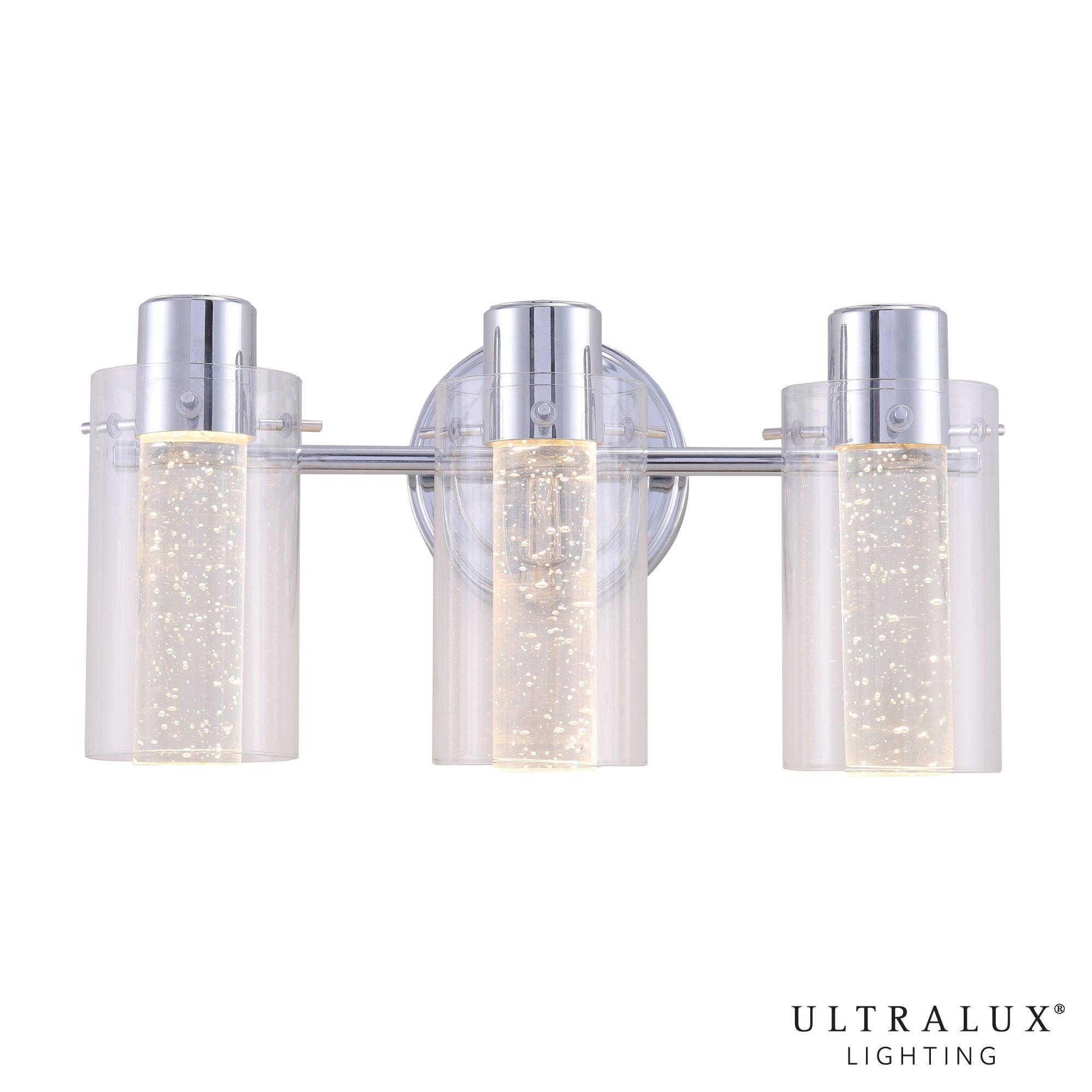 ULTRALUX® 120VAC 15" Bubble Glass LED Vanity Light 3-Lamp