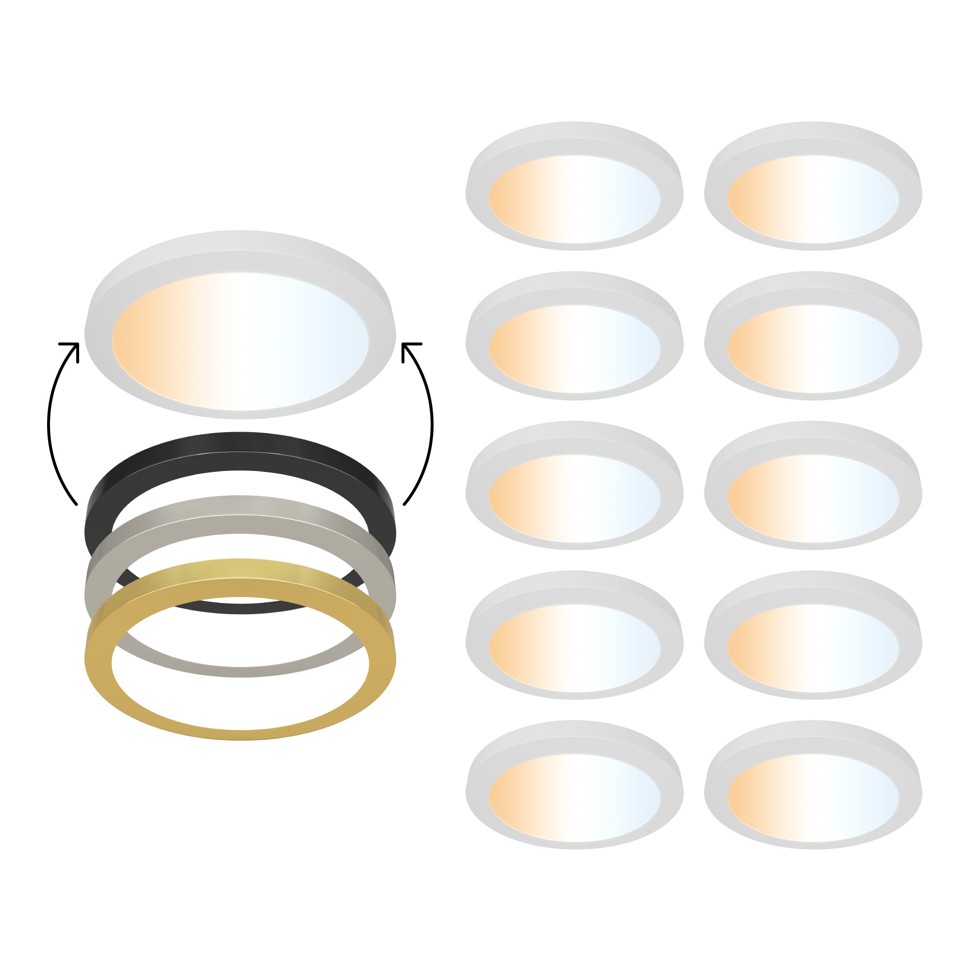 ULTRALUX® 120VAC 12" Edgelit Round Panel with Magnetic Trims