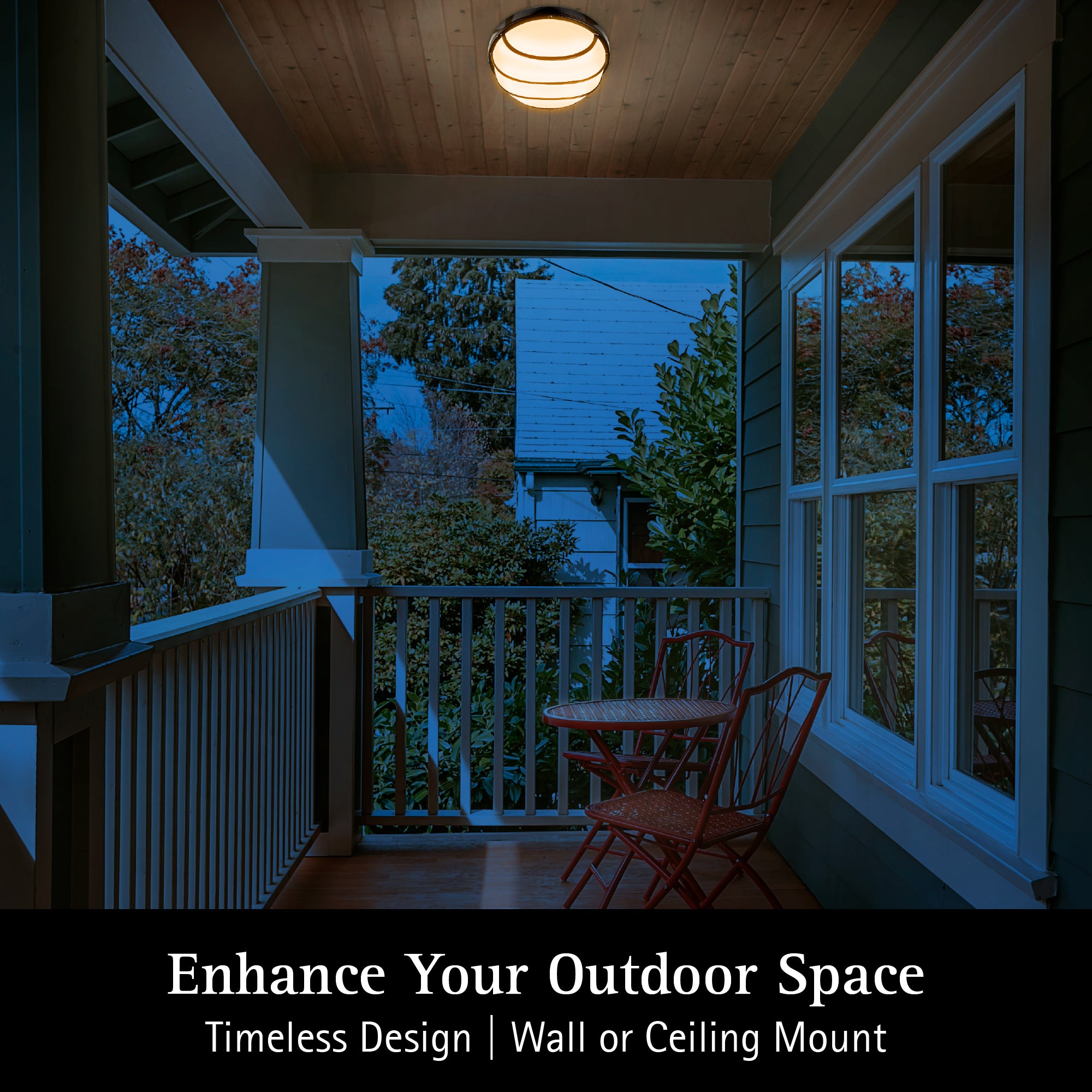 120VAC ULTRALUX® 9" Utility LED Outdoor Round Bulkhead Light - CCT Switchable (3000K/4000K/5000K)