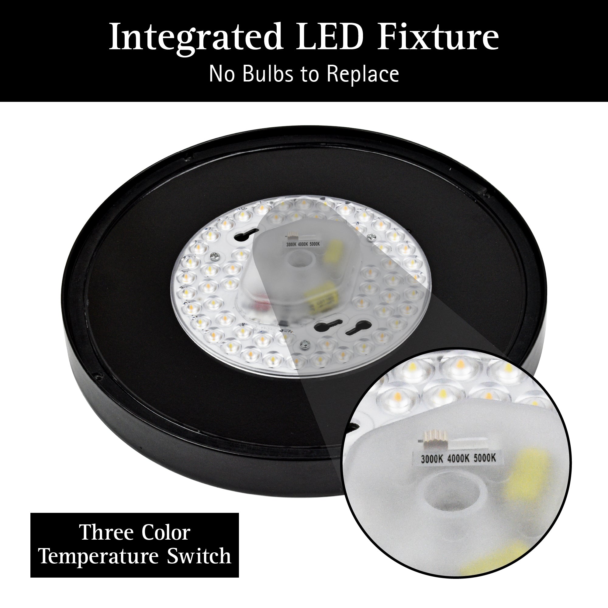 120VAC ULTRALUX® 9" Utility LED Outdoor Round Bulkhead Light - CCT Switchable (3000K/4000K/5000K)
