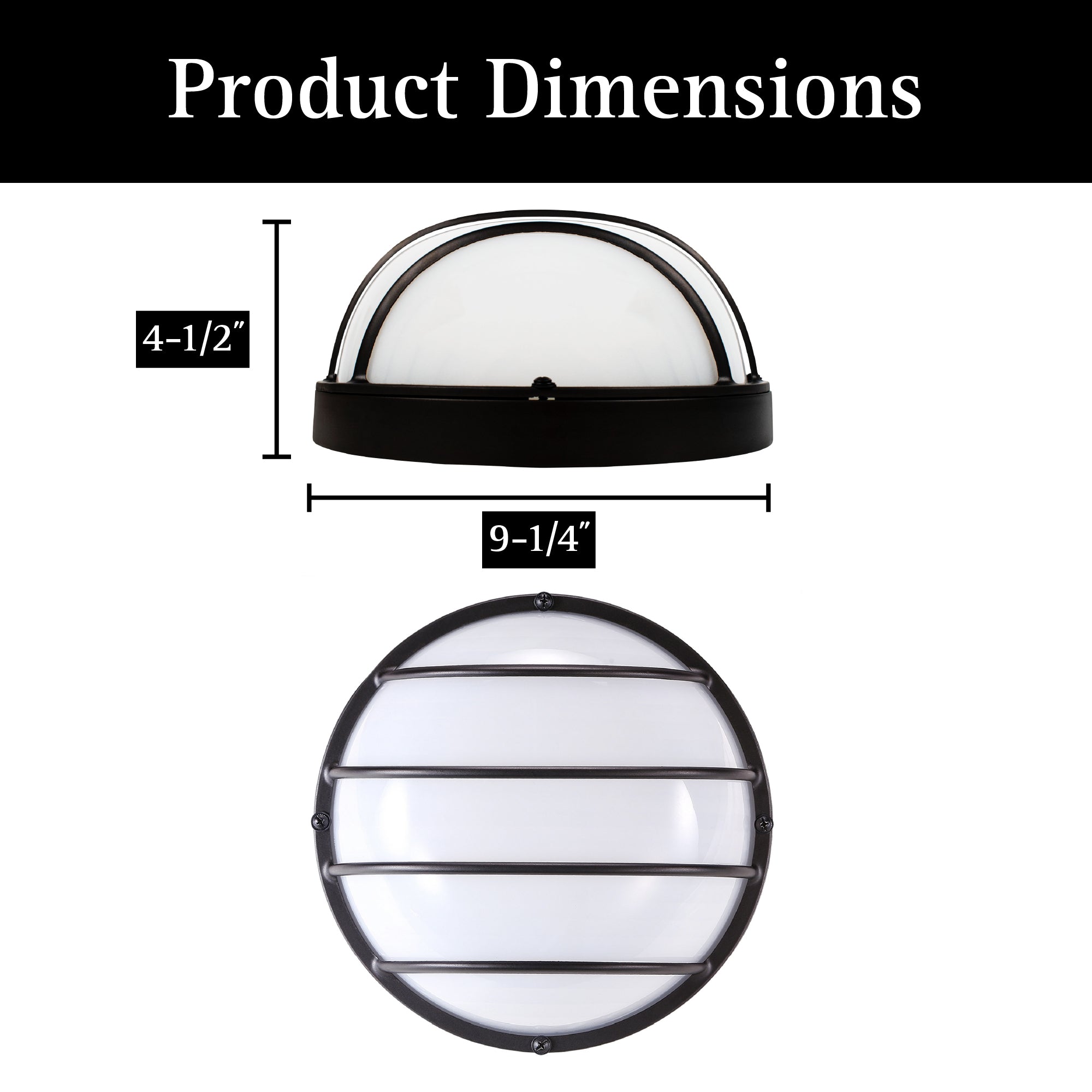 120VAC ULTRALUX® 9" Utility LED Outdoor Round Bulkhead Light - CCT Switchable (3000K/4000K/5000K)