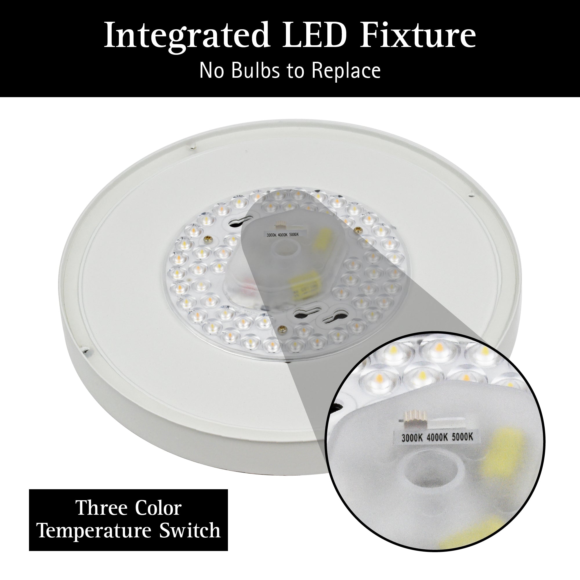 120VAC ULTRALUX® 9" Utility LED Outdoor Round Bulkhead Light - CCT Switchable (3000K/4000K/5000K)