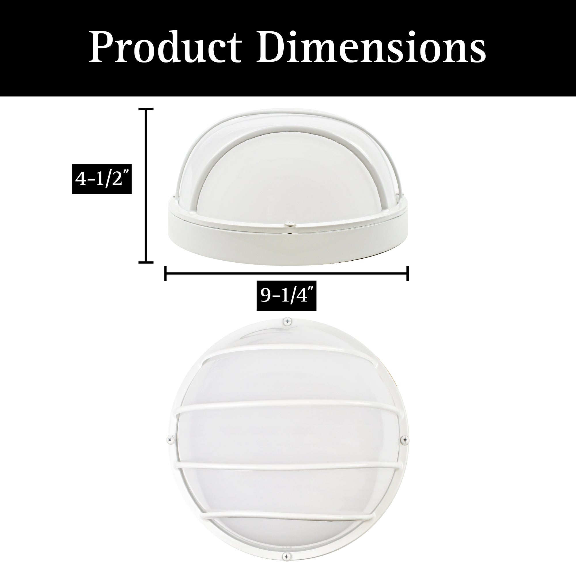 120VAC ULTRALUX® 9" Utility LED Outdoor Round Bulkhead Light - CCT Switchable (3000K/4000K/5000K)