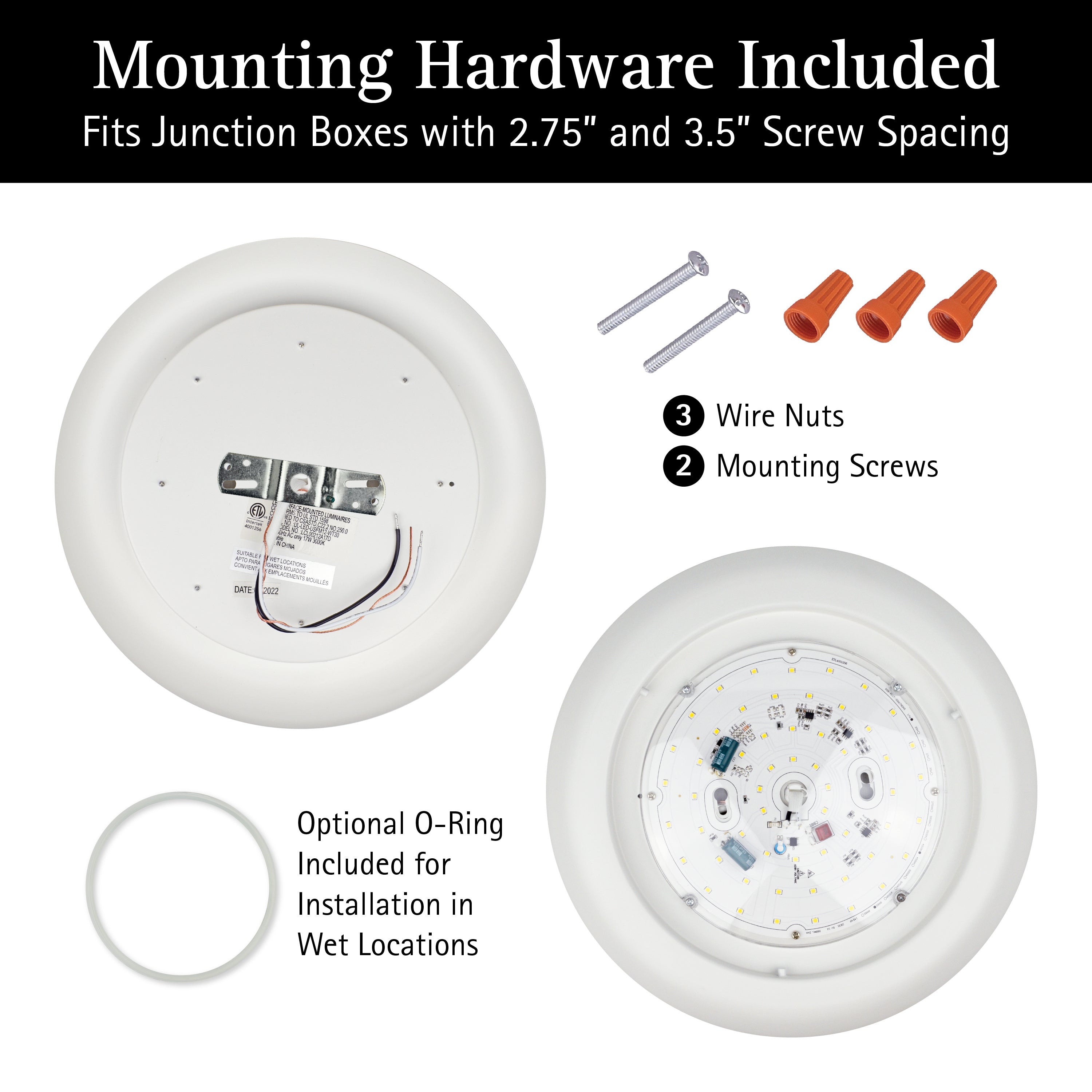 ULTRALUX® 120VAC 12" Utility LED Slim Flush Mount