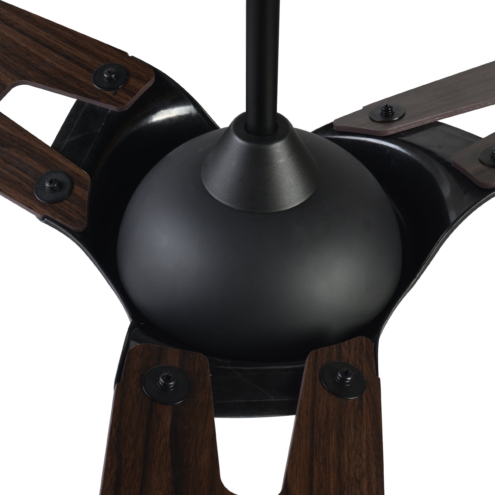 CARRO® HOFFEN 24VDC 3-Blade Smart Ceiling Fan with LED Light Kit & Remote – Matte Black / Dark Walnut
