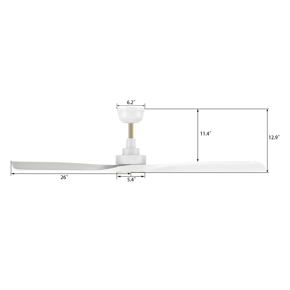 CARRO® KIAMA 24VDC 3-Blade Smart Ceiling Fan with Remote – Matte White / Brushed Gold