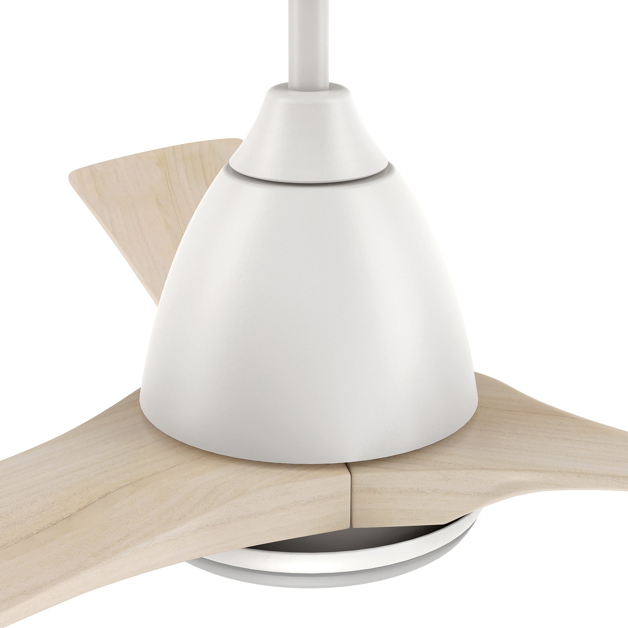CARRO® NICOLET 24VDC 3-Blade Smart Ceiling Fan with LED Light Kit & Remote – Matte White / White Oak
