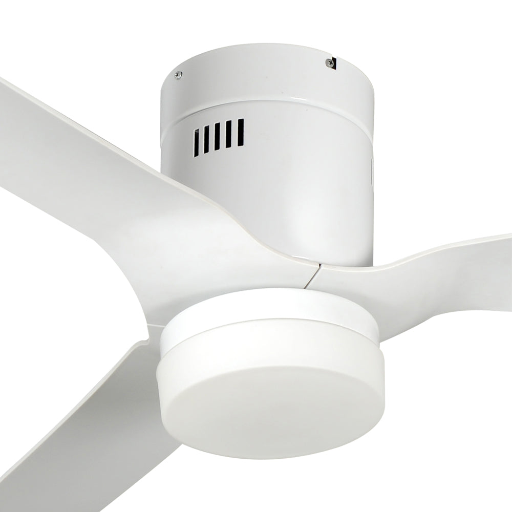 CARRO® SPEZIA 24VDC 3-Blade Flush Mount Smart Ceiling Fan with LED Light Kit & Remote – Matte White