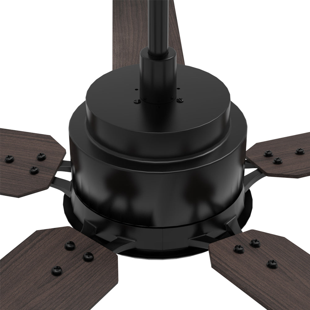 CARRO® ESPEAR 24VDC 5-Blade Smart Ceiling Fan with LED Light Kit & Remote – Matte Black/Dark Walnut