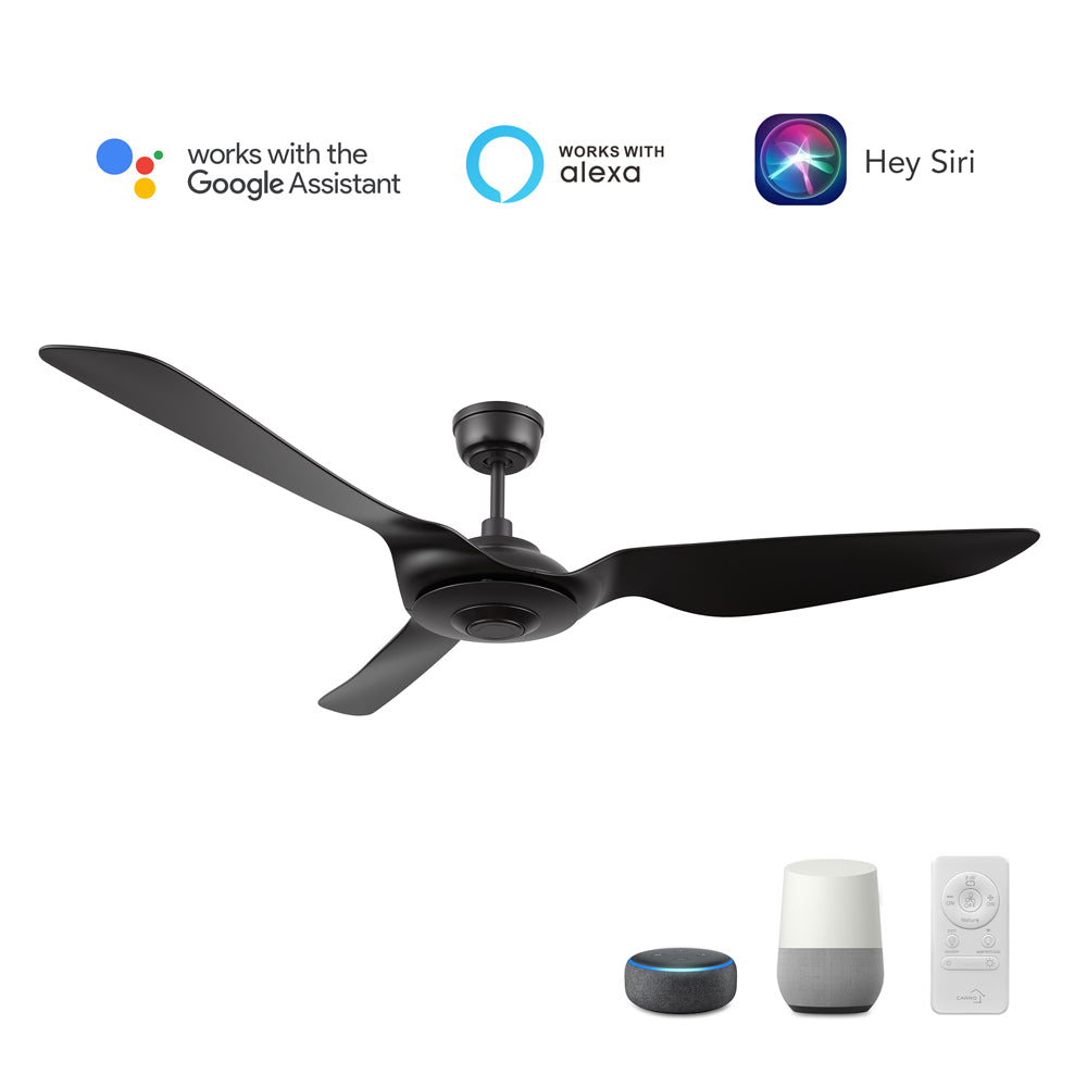 CARRO® FLETCHER 24VDC 3-Blade Smart Ceiling Fan with Remote – Matte Black