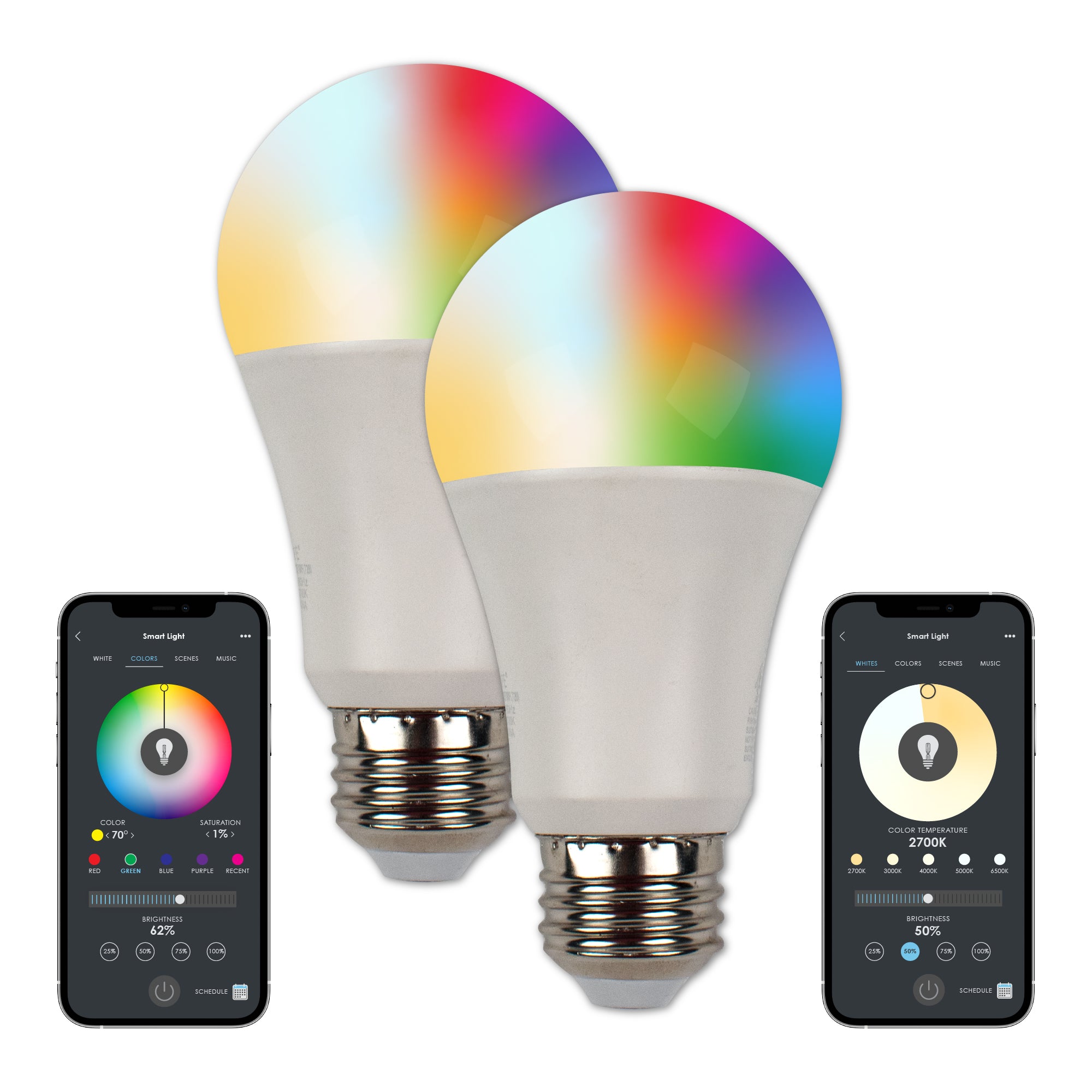 CLEANLIFE® Smart 120VAC A19 RGB + Tunable White LED Light Bulb (WiFi + Bluetooth)