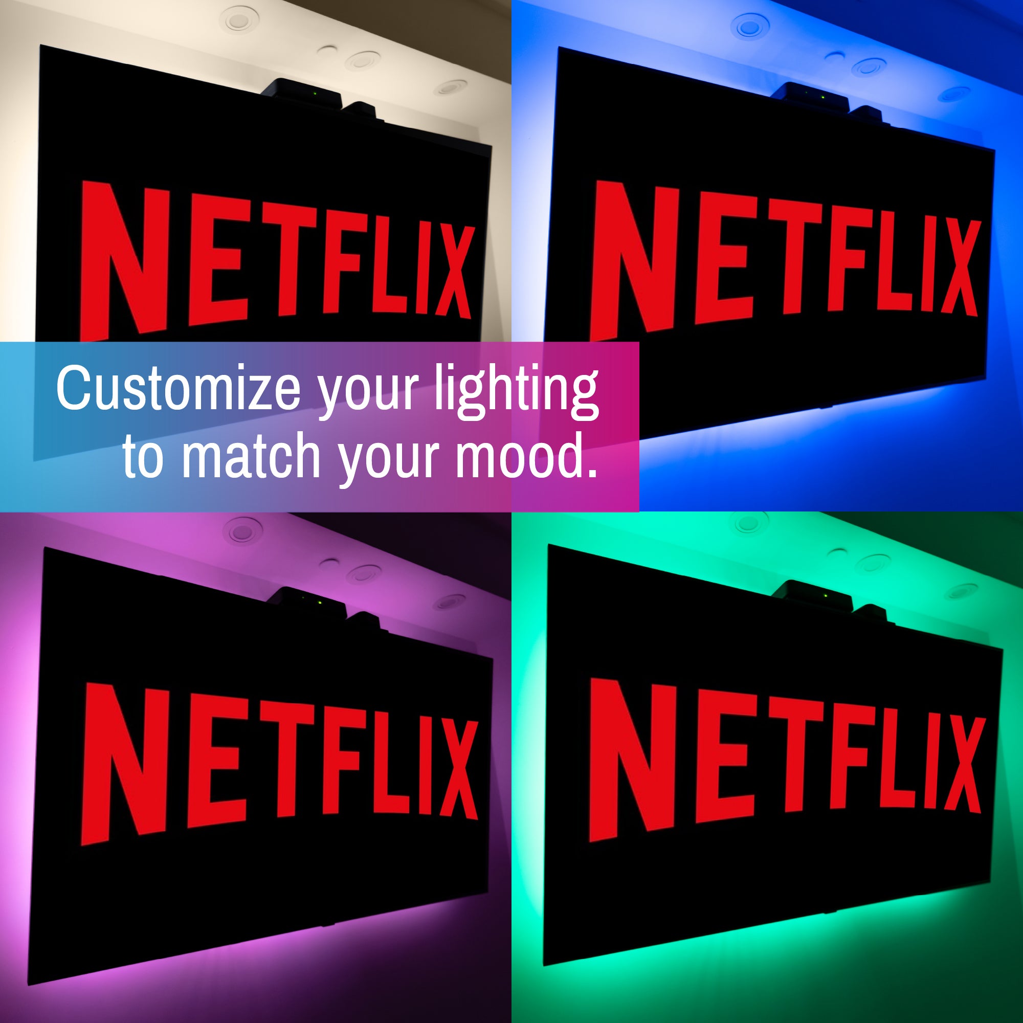 CLEANLIFE® 5V USB-Powered Smart Indoor Light Strip Kit - RGB+3000K, WiFi + Bluetooth
