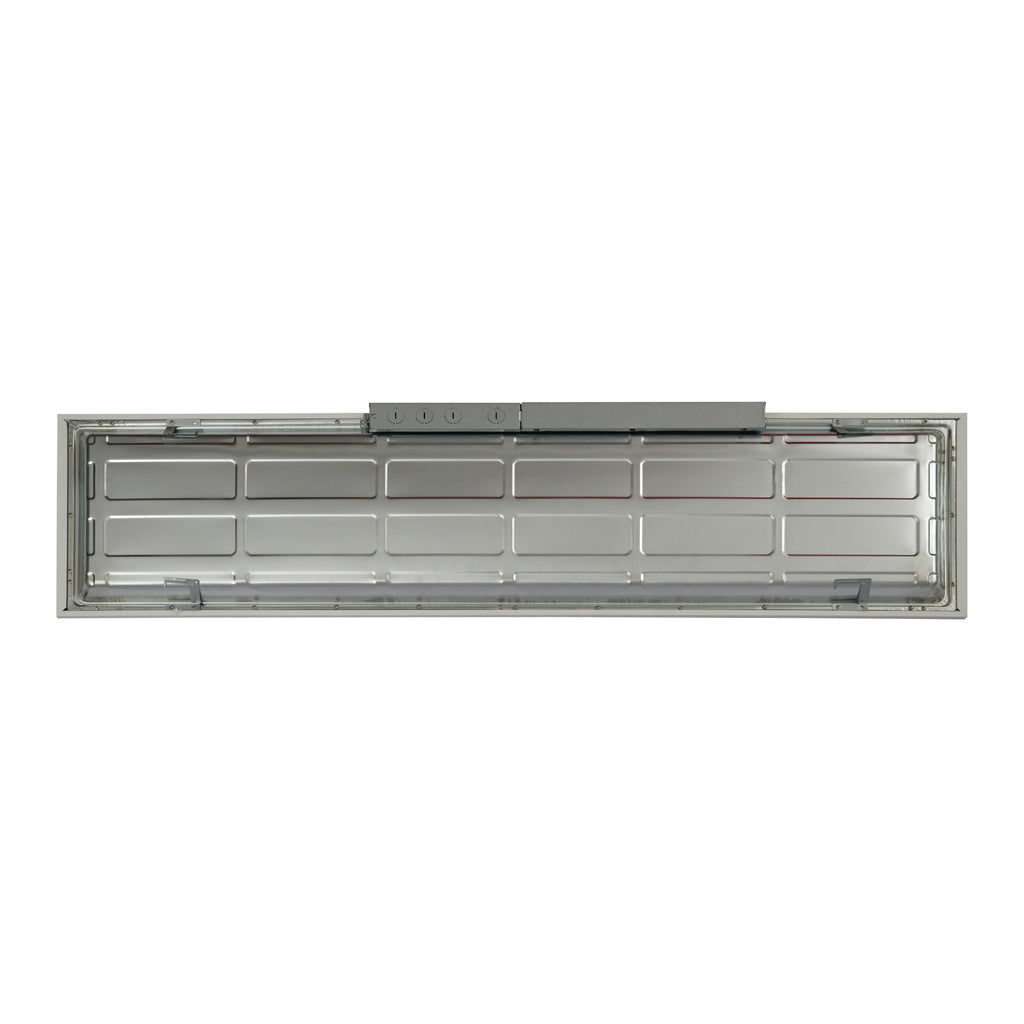 top view of long rectangle led light panel on white background