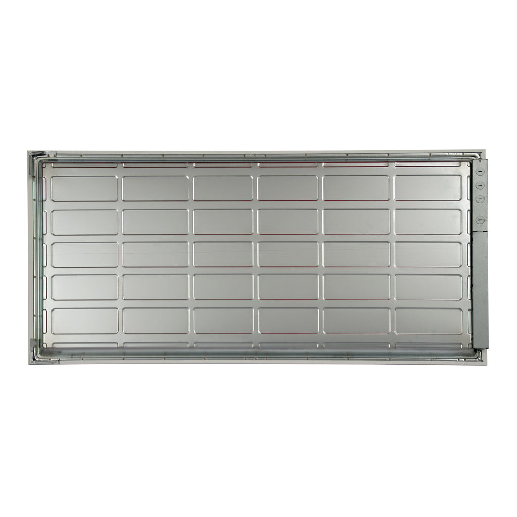 top view of led panel light on white background