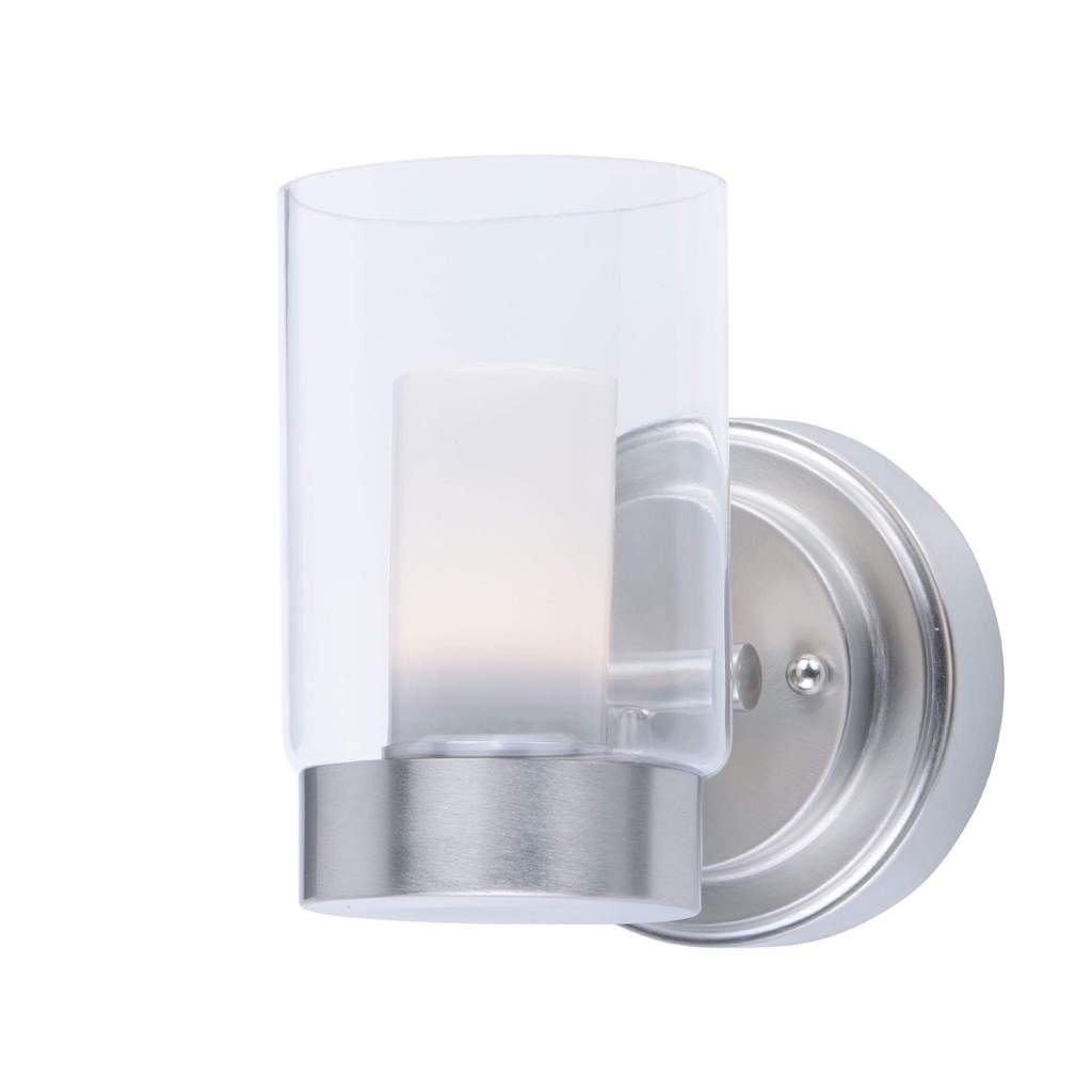 led candle wall light on white background