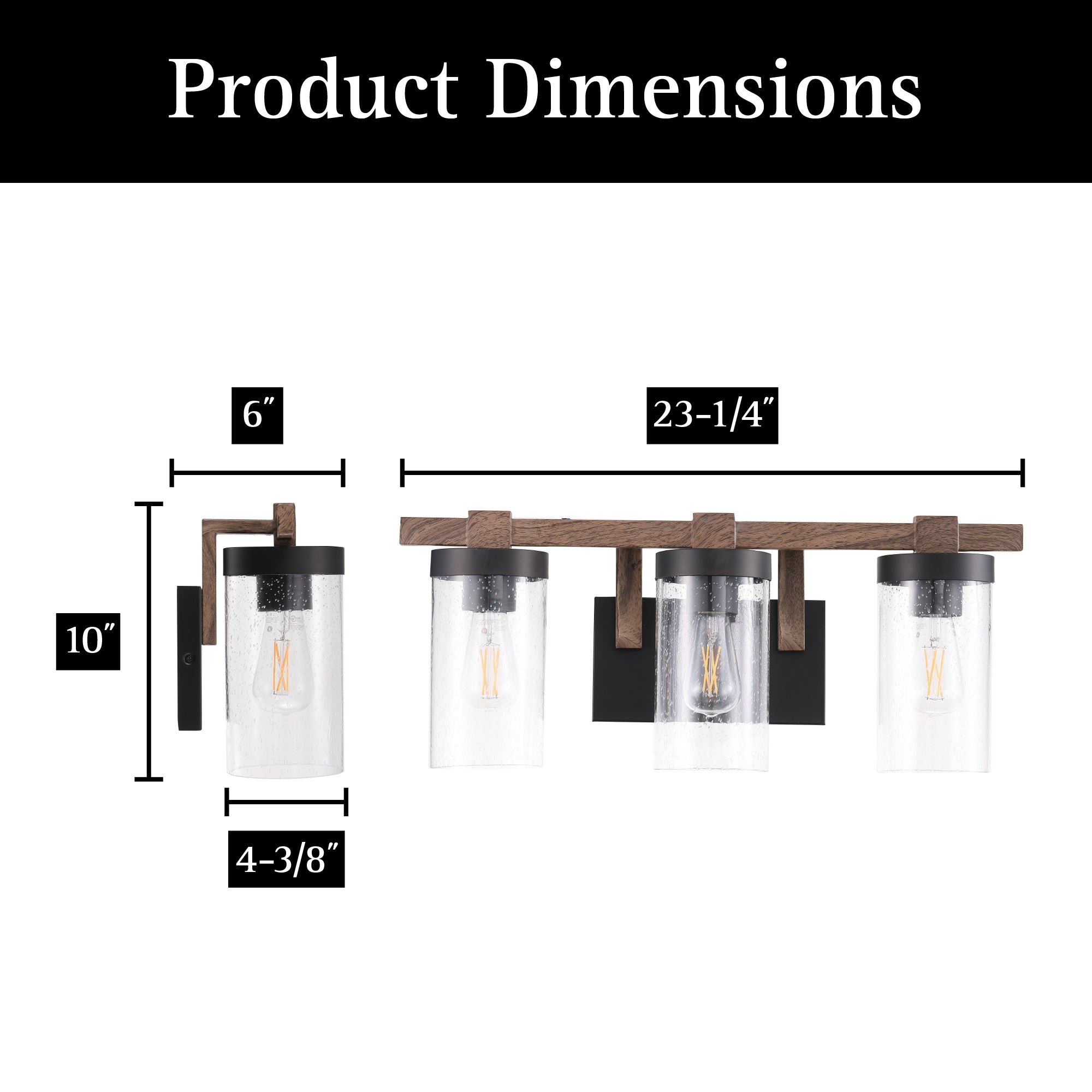ULTRALUX® 120VAC Rustic Vanity 3-Light