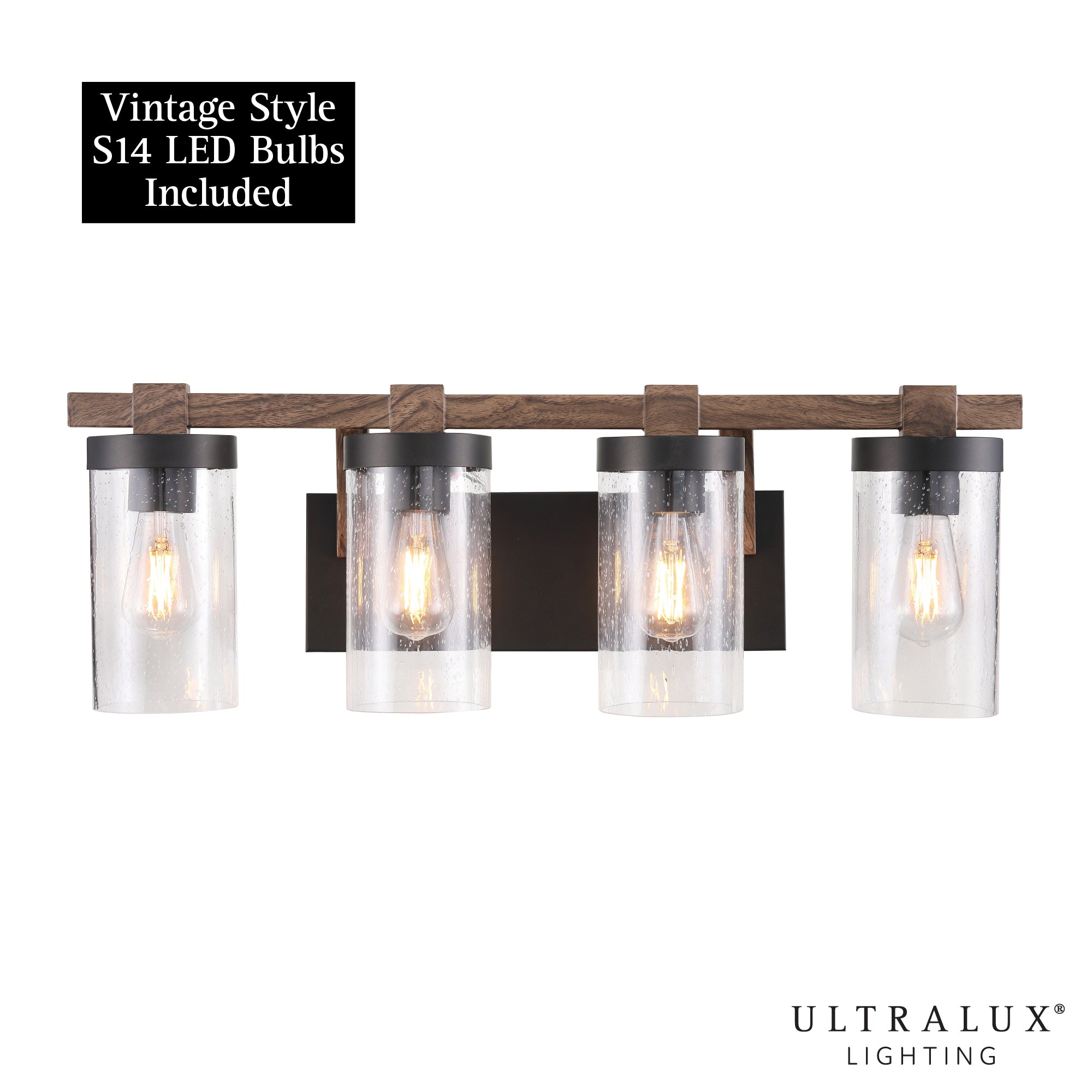 ULTRALUX® 120VAC Rustic Vanity 4-Light