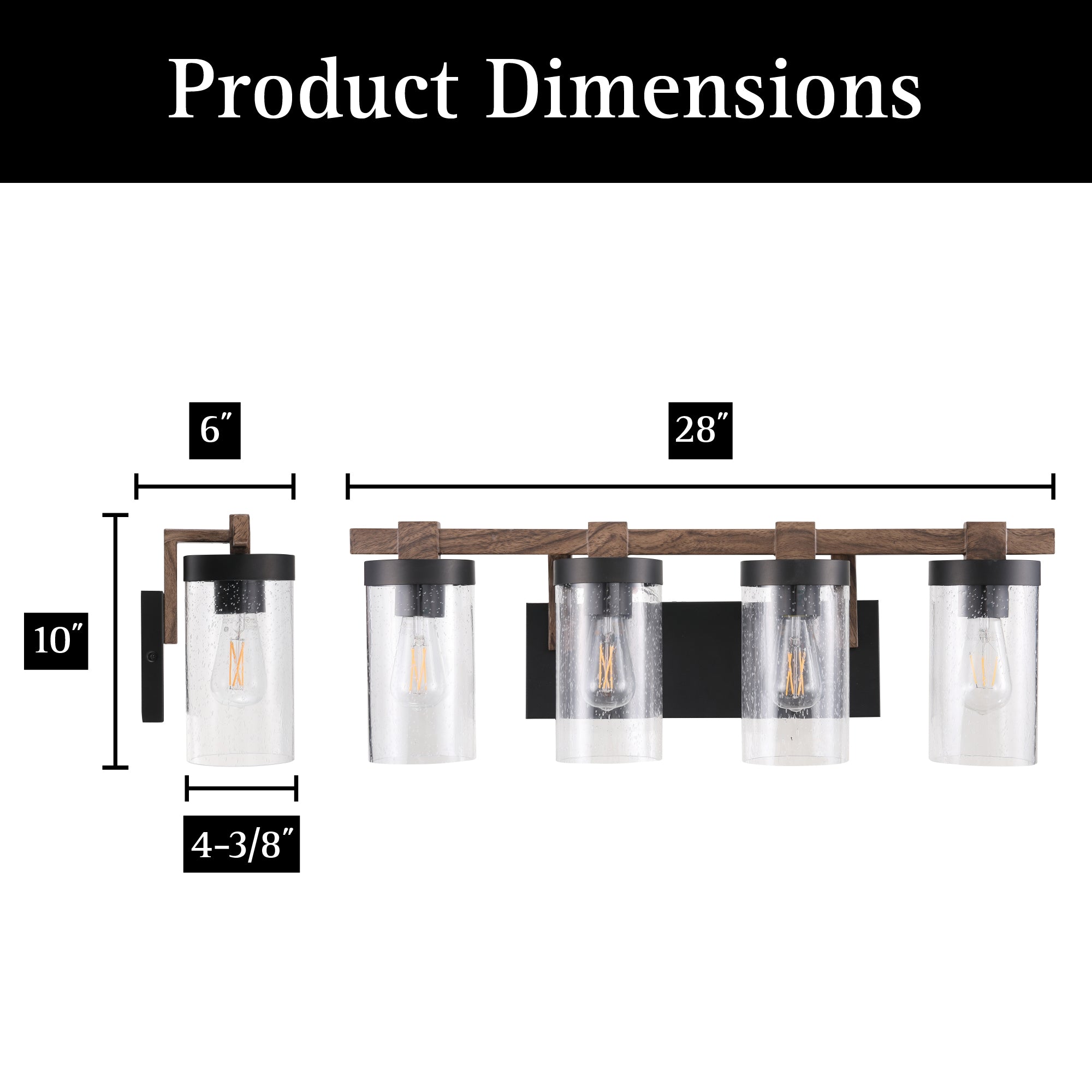 ULTRALUX® 120VAC Rustic Vanity 4-Light