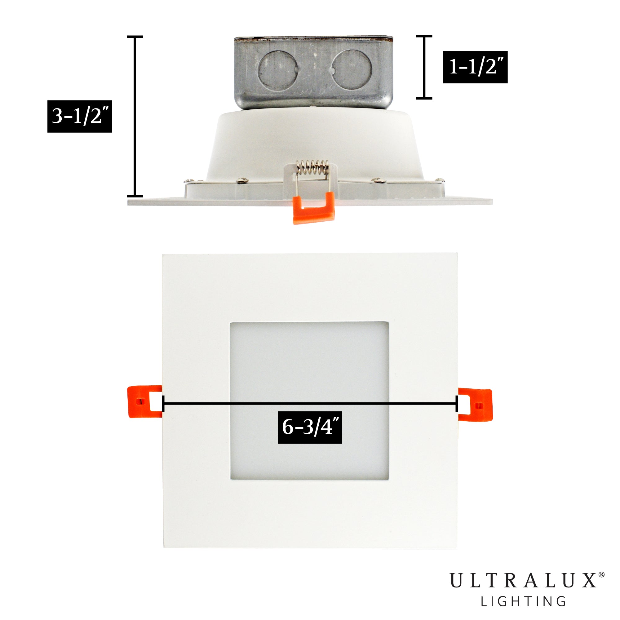 dimensions of square recessed led downlight